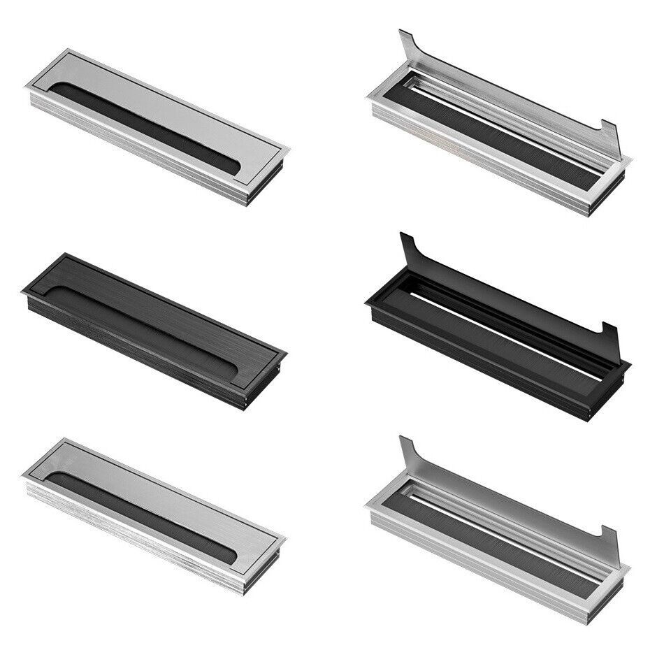 Aluminium Kabeldurchführung Für Schreibtisch Silber 80 X 800 Mm