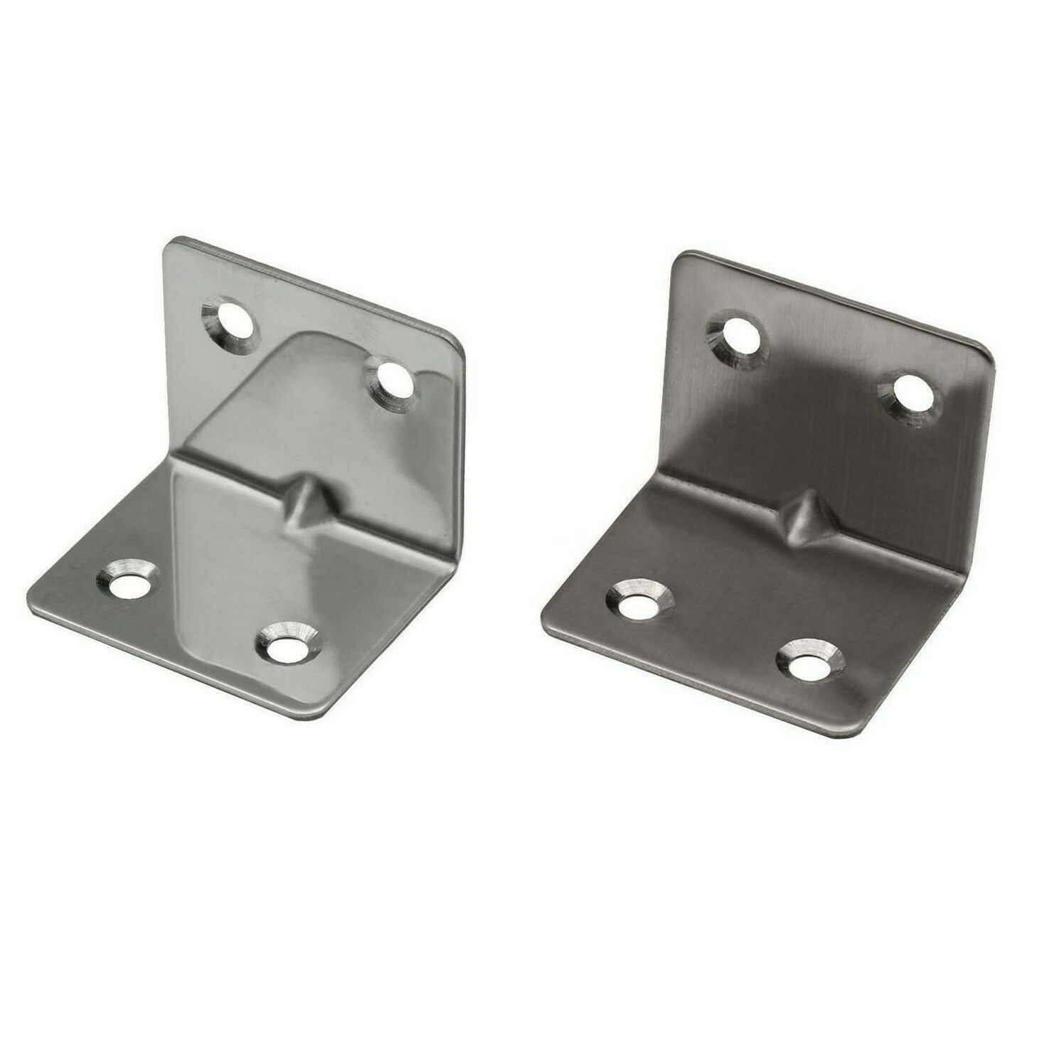 10 Stück Edelstahl Winkelverbinder 32 X 32 X 38 Mm 5-05 Gebürstet