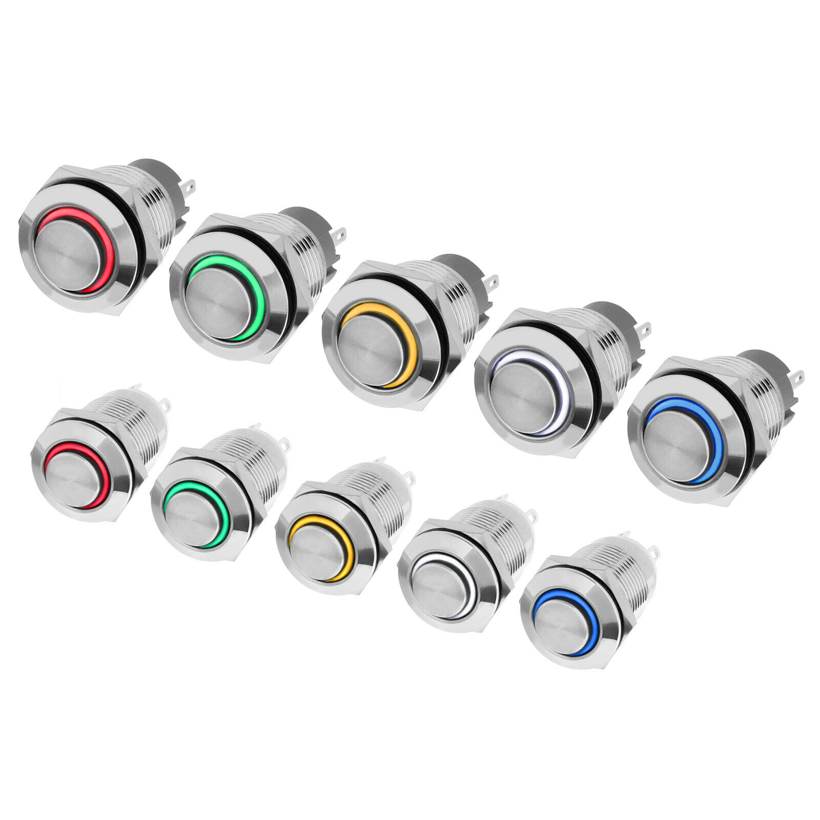 Edelstahl Led Drucktaster 12 V 16 Mm Schalter Blau