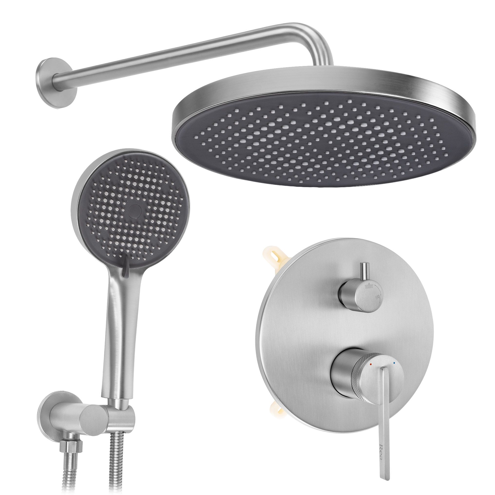 Unterputz Duschset Rea Grace Brush Nickel + Box