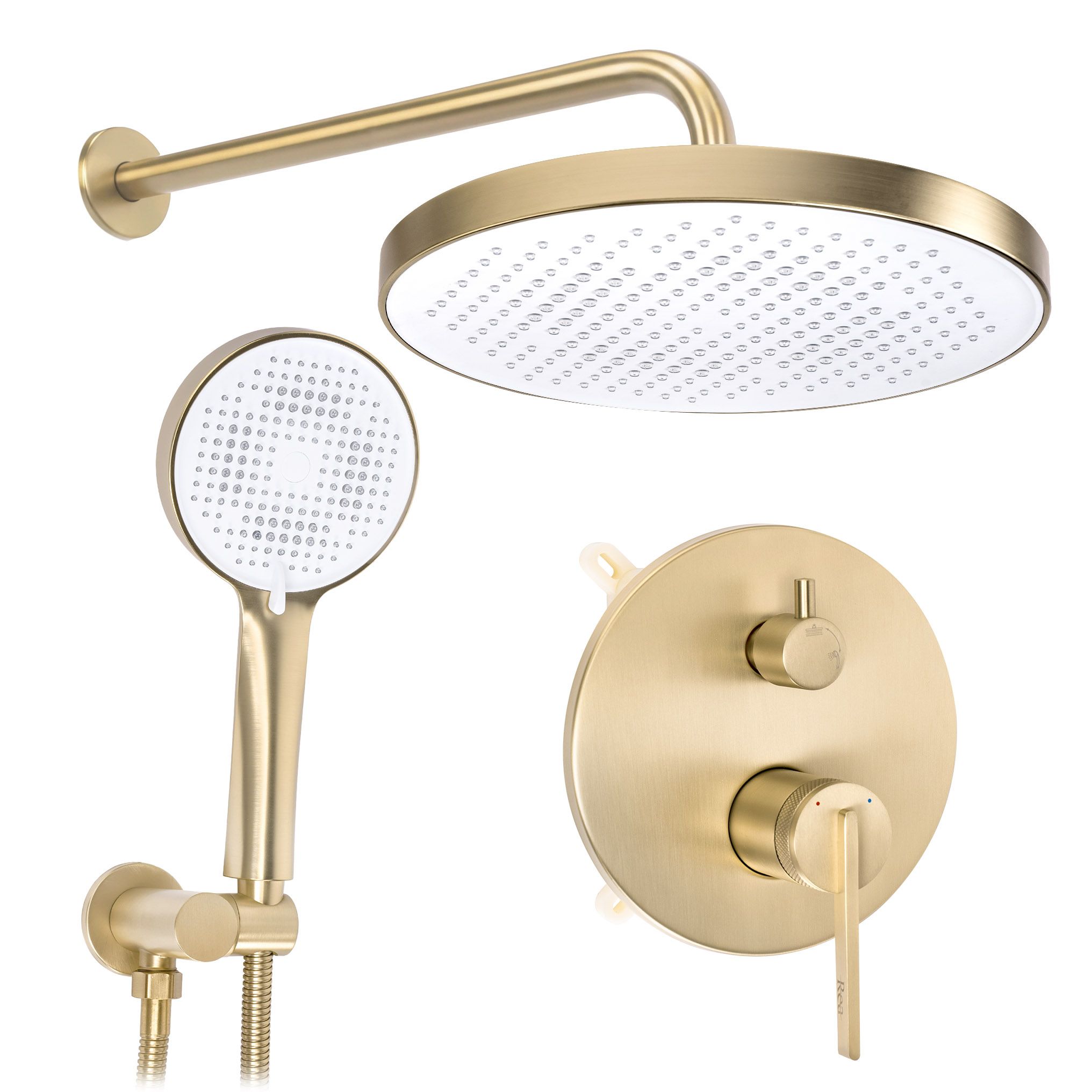 Unterputz Duschset Rea Grace Brush Gold + Box