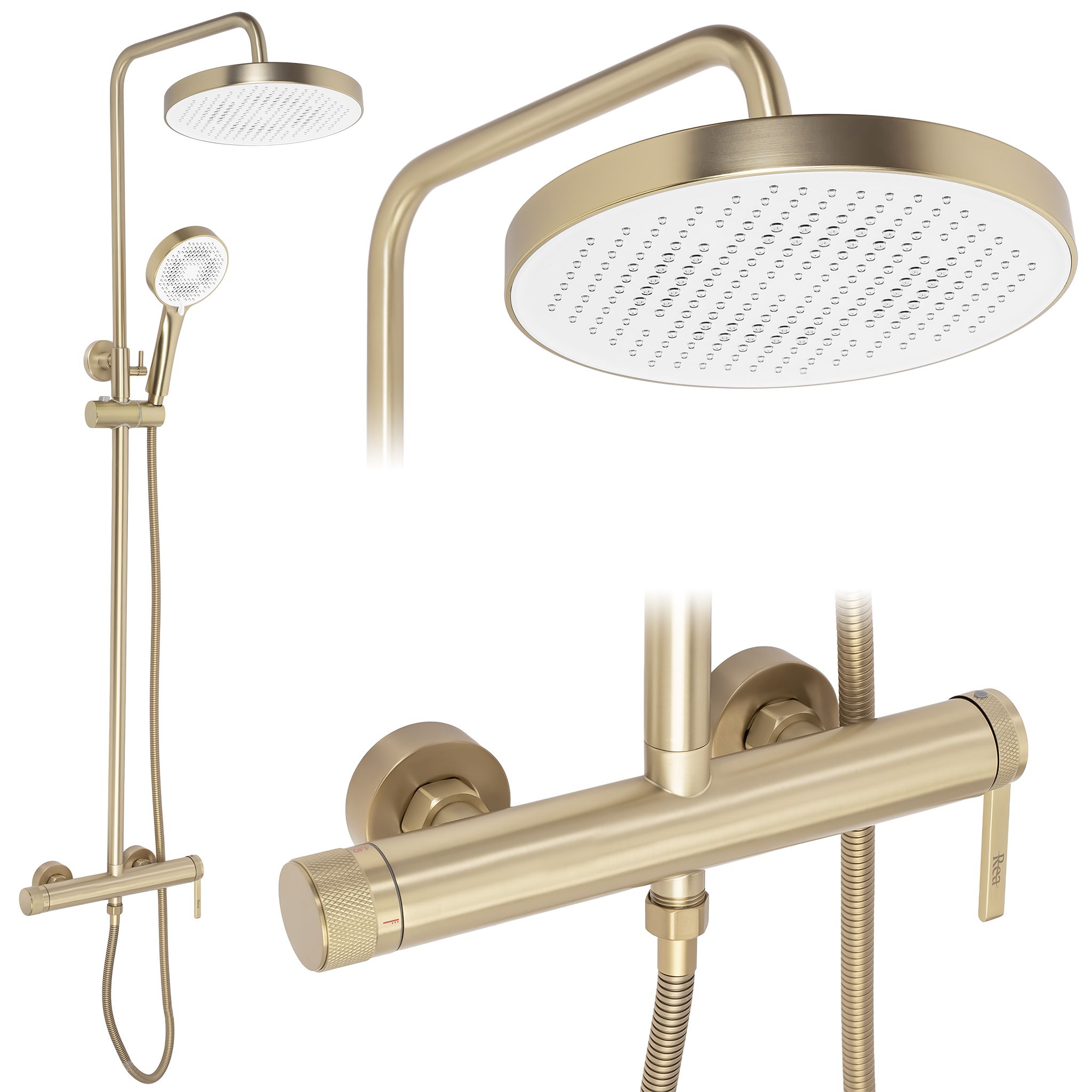 Duschgarnitur Rea Grace Brush Gold