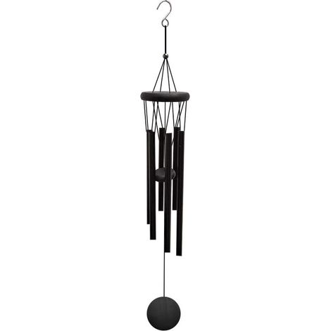 Windspiel Für Den Außenbereich, 6 Hohle Aluminiumrohre, Dekoratives Windspiel Aus Aluminium Und Holz Für Garten, Hof Und Haus (1 Stück)