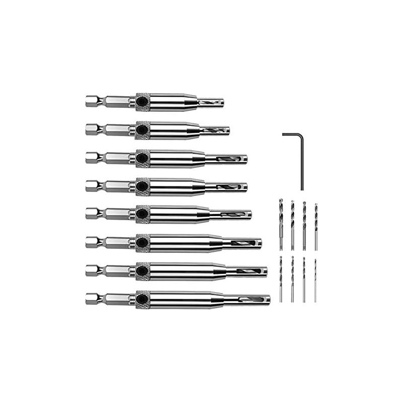 8-teiliges Scharnierbohrer-set, 8 Bohrer-sets, 1 Innensechskantschlüssel, Selbstzentrierendes Scharnierbohrer-set Für Die Holzbearbeitung