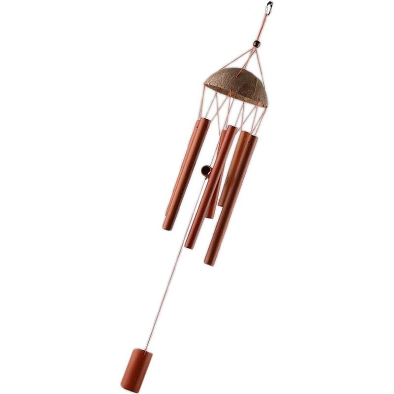 Bambus-windspiel Für Garten Und Hof, Kokosnusskuppel - Kokosnussschale