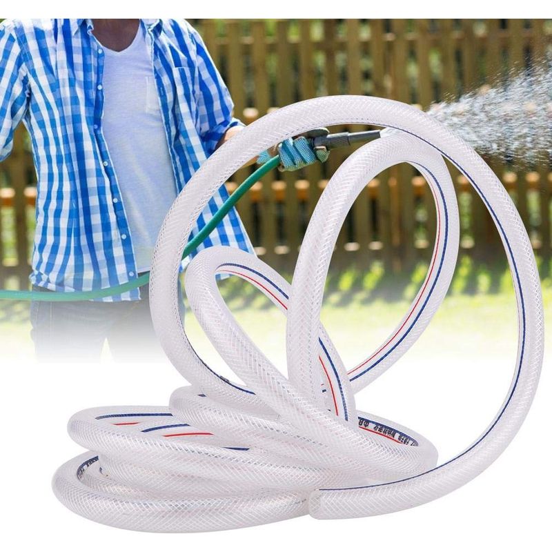8/12 Mm Pvc-verstärkter, Transparenter, Flexibler Geflechtschlauch Für Die Gartenbewässerung (8 M)