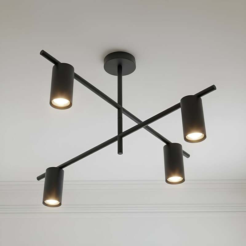 [gebraucht] B-ware Lindby Marilou Deckenleuchte Schwarz 4-flammig Ø 70cm Dimmbar 10w Gu10