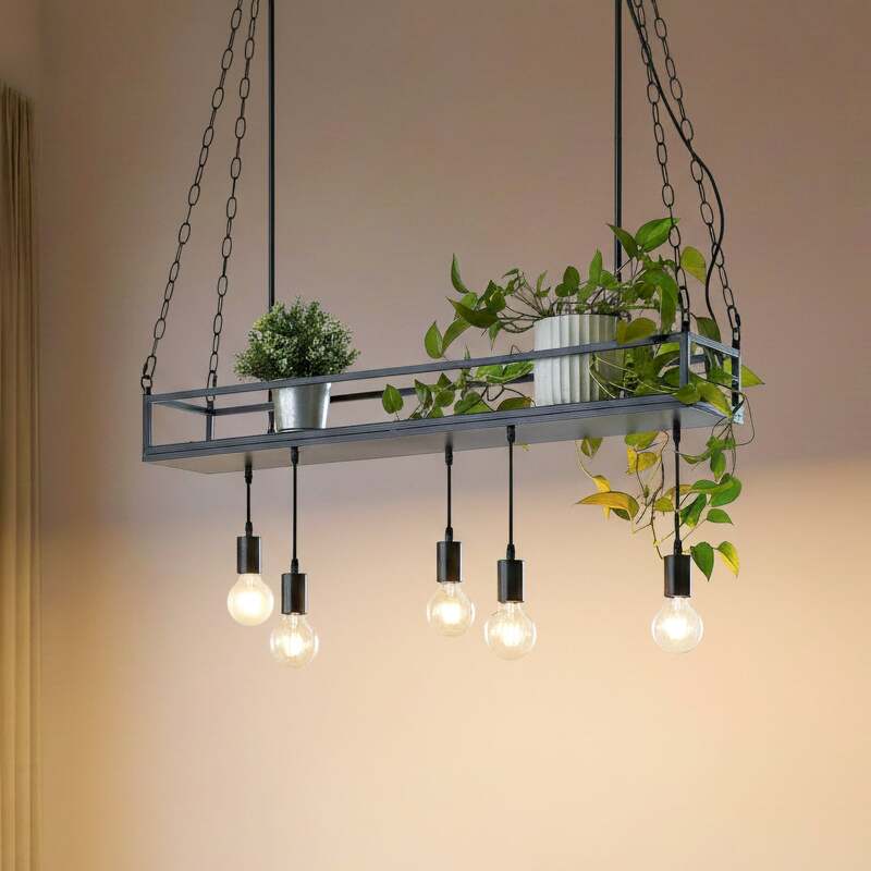 [gebraucht] B-ware Lindby Hängelampe Hängeleuchte Kirista Led Pendelleuchte Dimmbar Schwarz 100cm