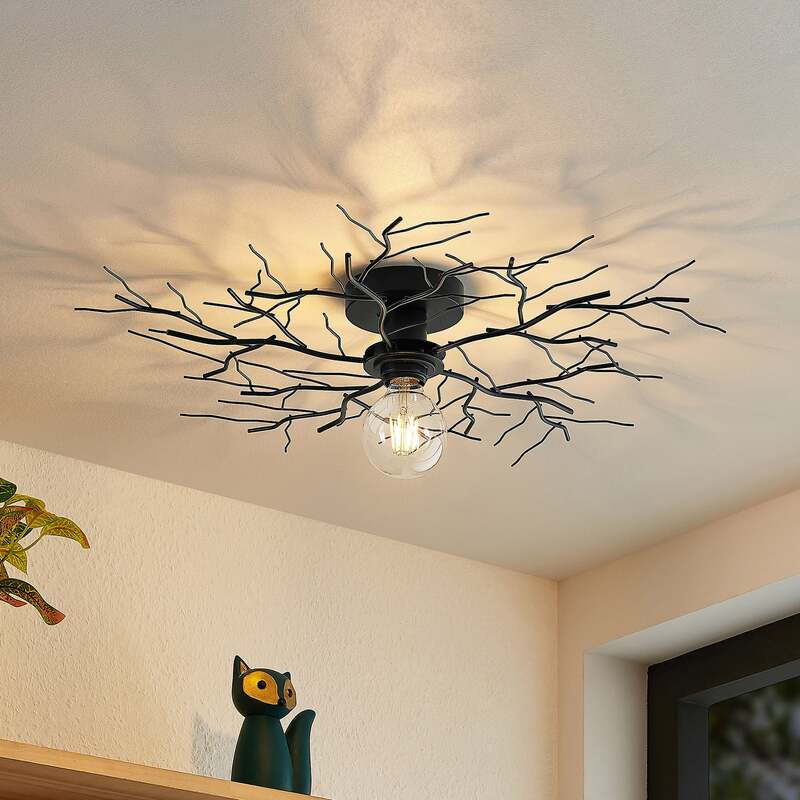 [gebraucht] B-ware Lindby Deckenleuchte Vetki Led Lampe Leuchte Dimmbar Schwarz Ø60cm 1-flg. Metall