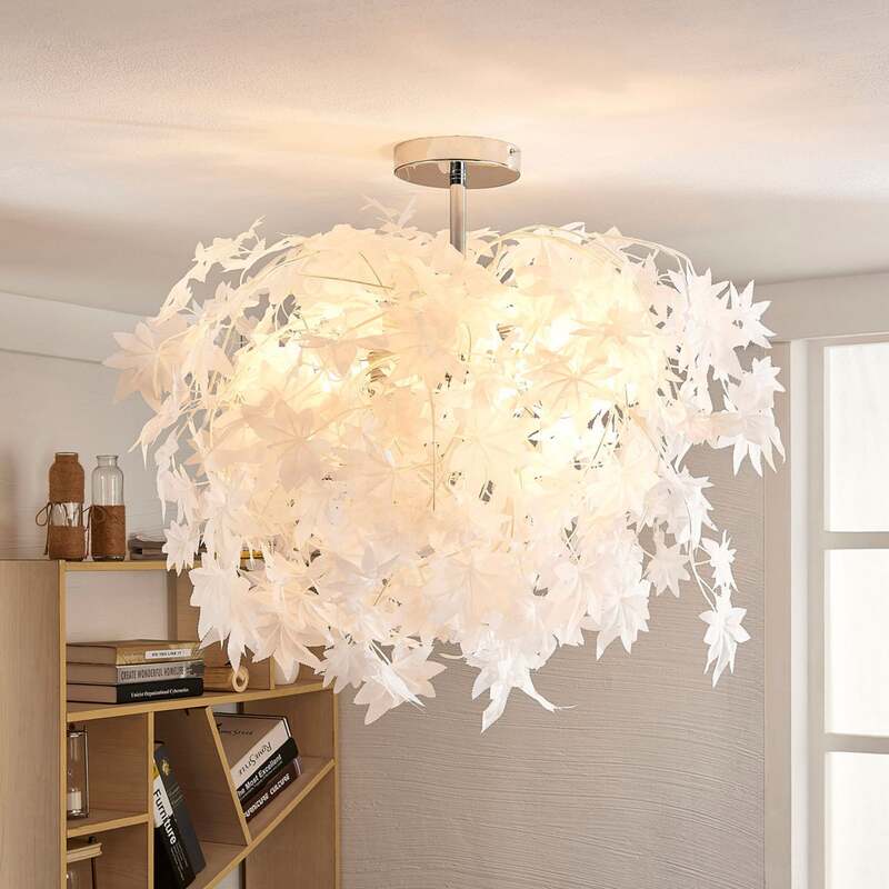 [gebraucht] B-ware Lindby Deckenlampe Deckenleuchte Maple Led Lampe Dimmbar Chrom Weiß Ø 70 Cm