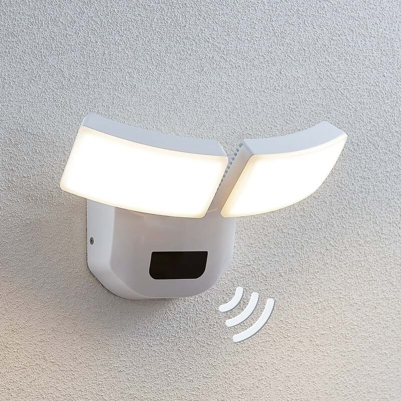 [gebraucht] B-ware Lindby Außenwandleuchte Nikias Led Gartenlampe Mit Bewegungsmelder Weiß 30cm