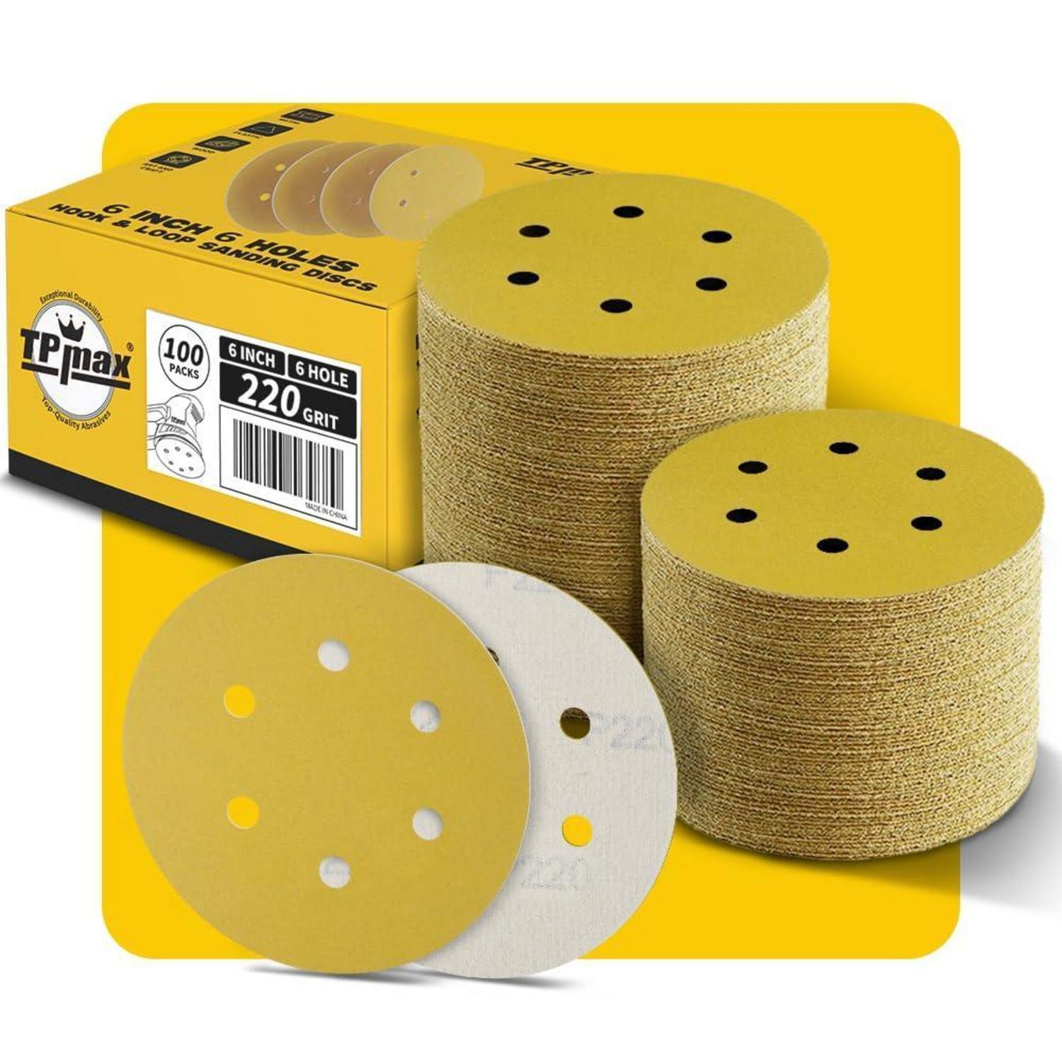 Schleifscheiben 150mm 6 Loch Klett 220 Körnung 100 Stück Für Exzenterschleifer
