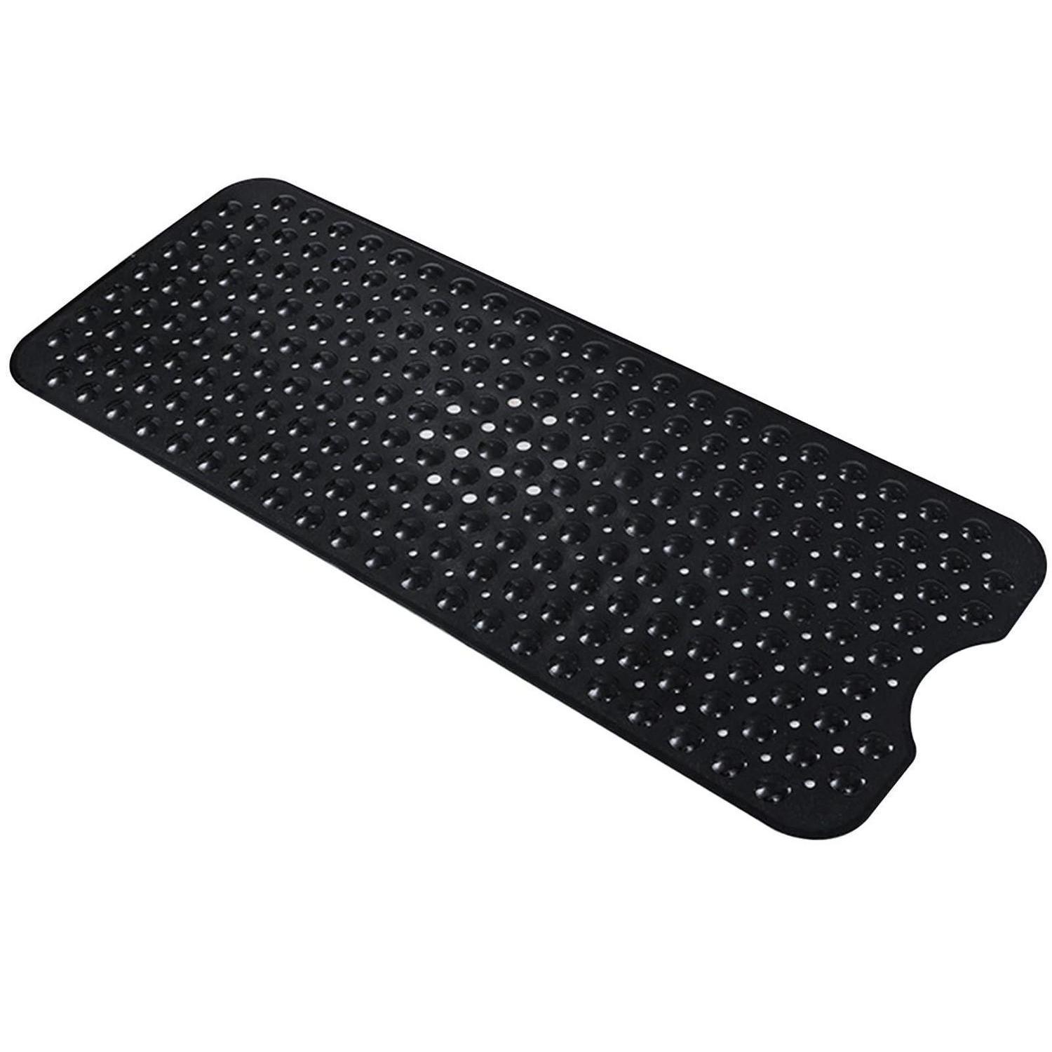 Badematte 100x40 Cm Mit Saugnäpfen, Rutschfest, Maschinenwaschbar, Schwarz
