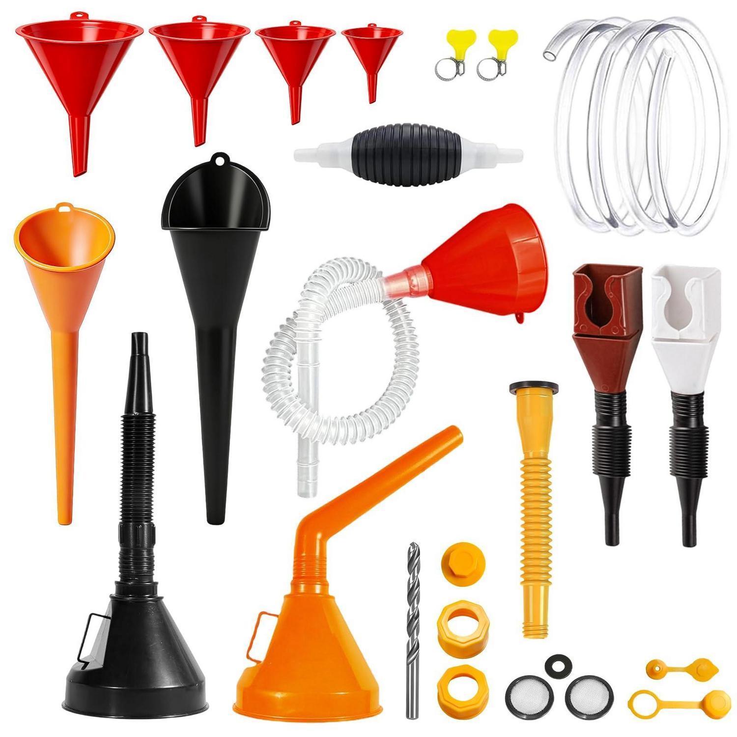 19tlg. Trichter Set Mit Pumpe & Kanister Auslauf Ersatz Für Auto Motorrad
