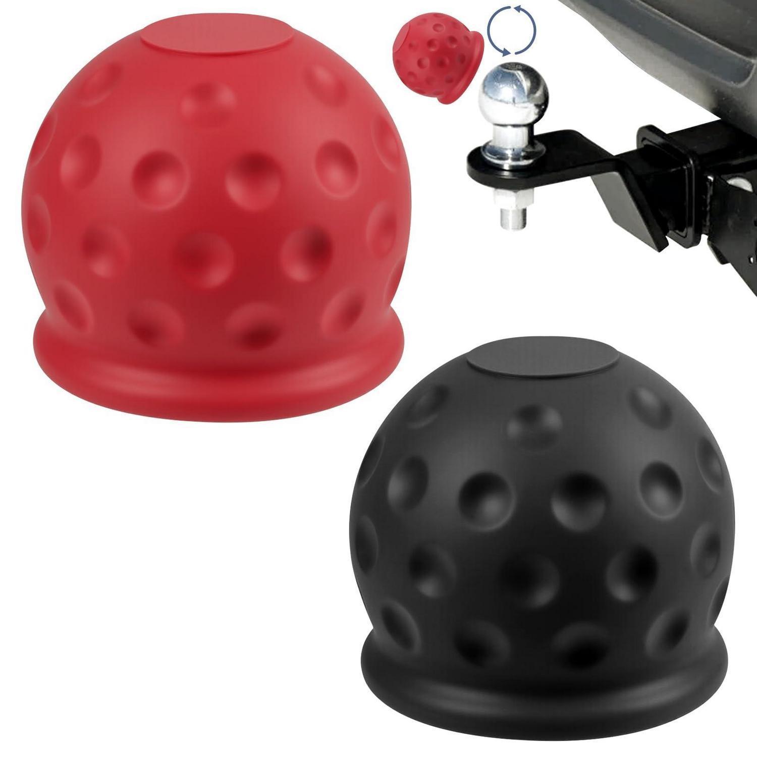 2x Anhängerkupplung Abdeckung Ø50mm, Universal Kugelkopfabdeckung Schwarz+rot