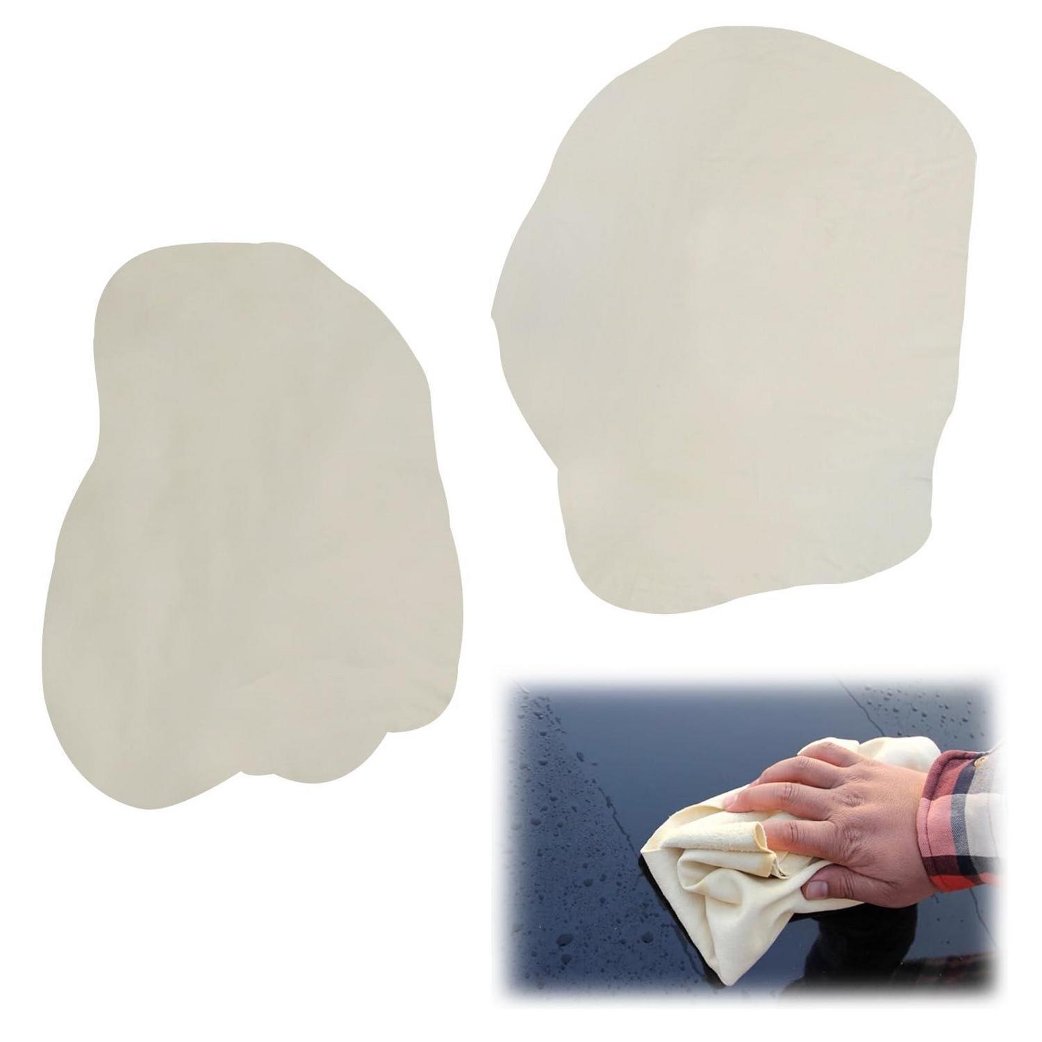 2er Set Fensterleder Echt Leder, 70x50cm & 60x40cm, Super Saugfähig