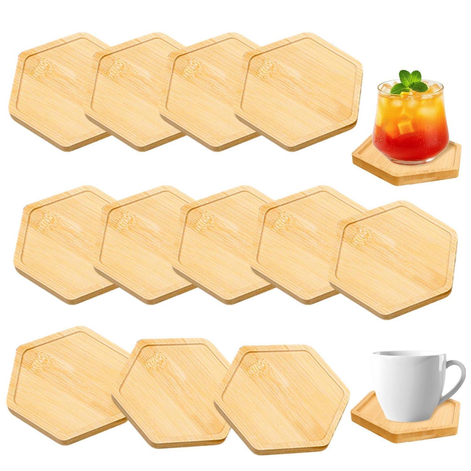2er Set Mosaik Untersetzer 10cm Sechseck Holz Für Diy Basteln