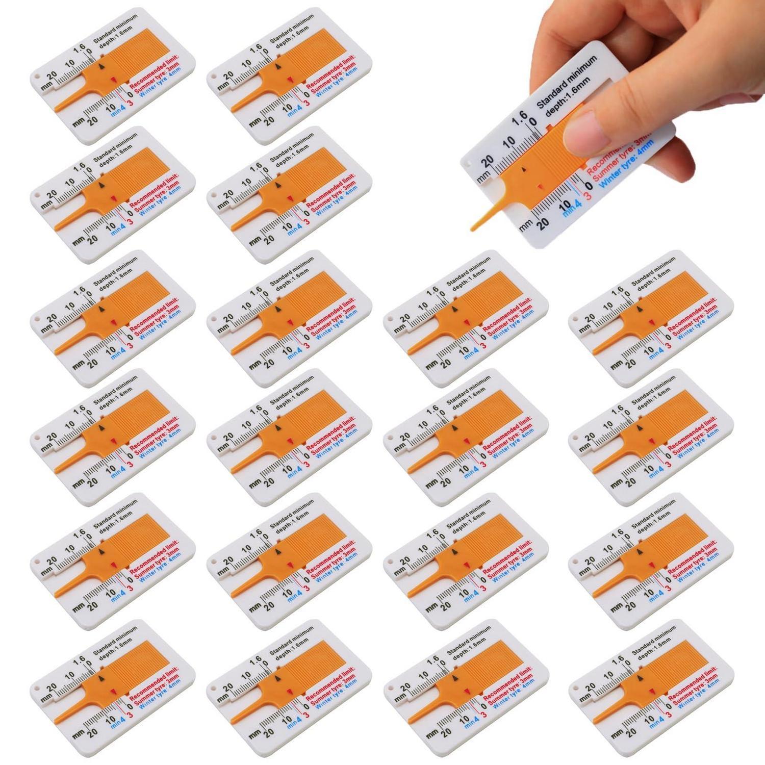 20er Pack Reifenprofiltiefenmesser 0-20mm Für Auto & Motorrad