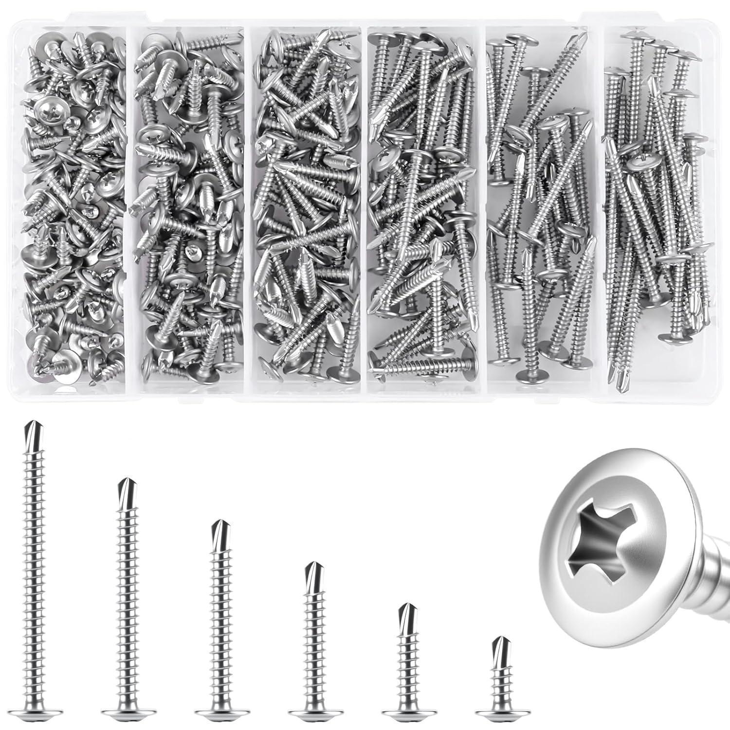 230tlg. Selbstschneidende Schrauben Set Edelstahl 410, M4.2, Verschiedene Längen