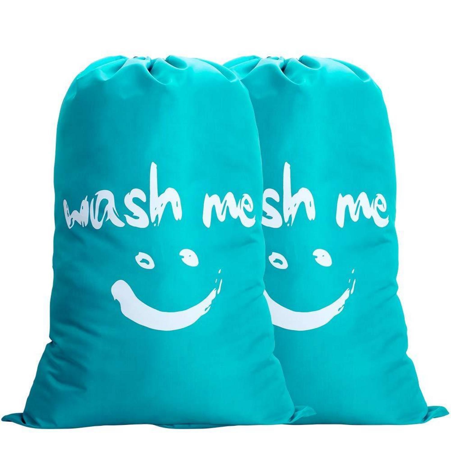 2er-pack Wäschesäcke 120l Faltbar, Wasserdicht, Blau