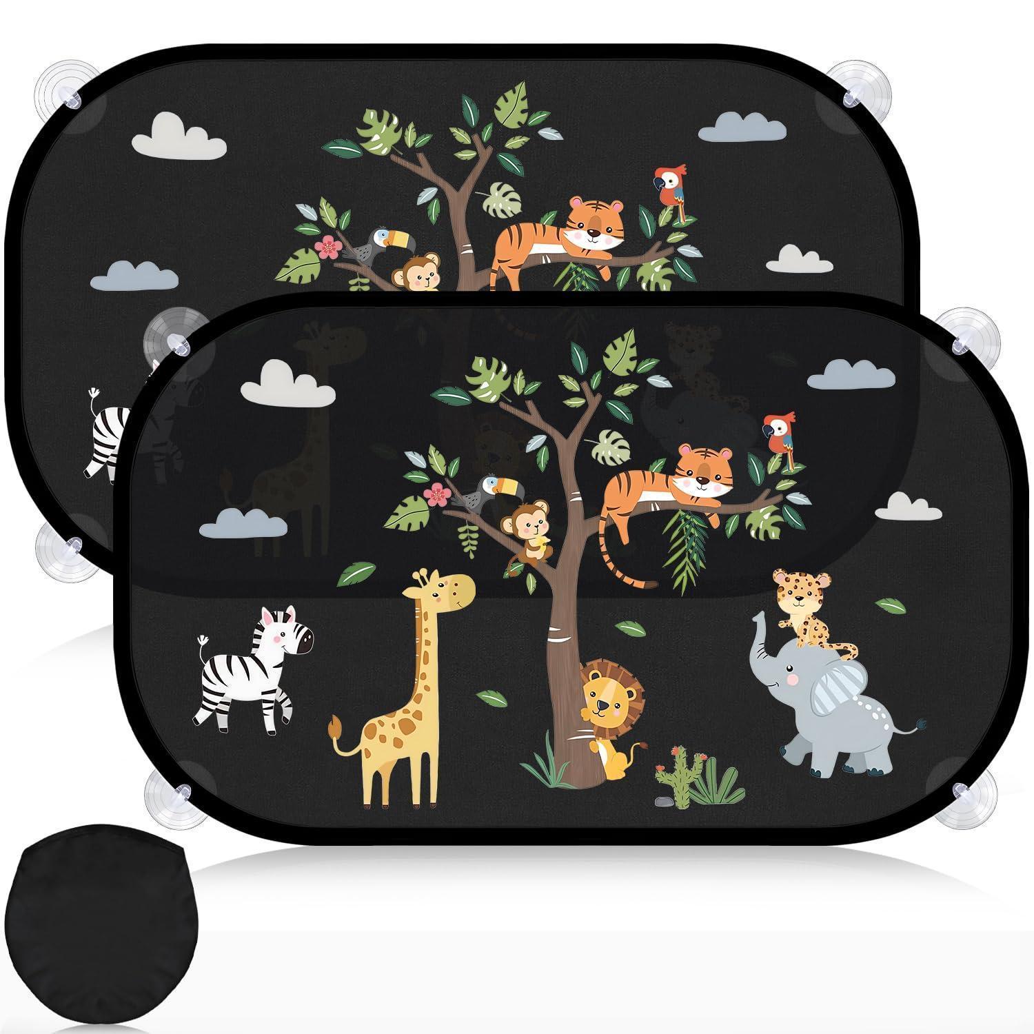 2er Set Auto Sonnenschutz Mit Uv-schutz, 51x31cm, Tier-motiv, Inkl. Saugnäpfe