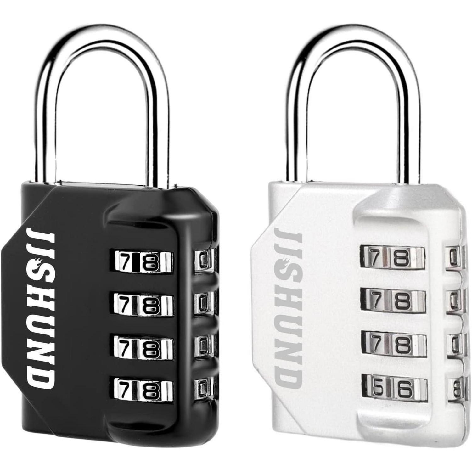 2er-pack Zahlenschloss Vorhängeschloss 4-stellig Zinklegierung Schwarz/silber