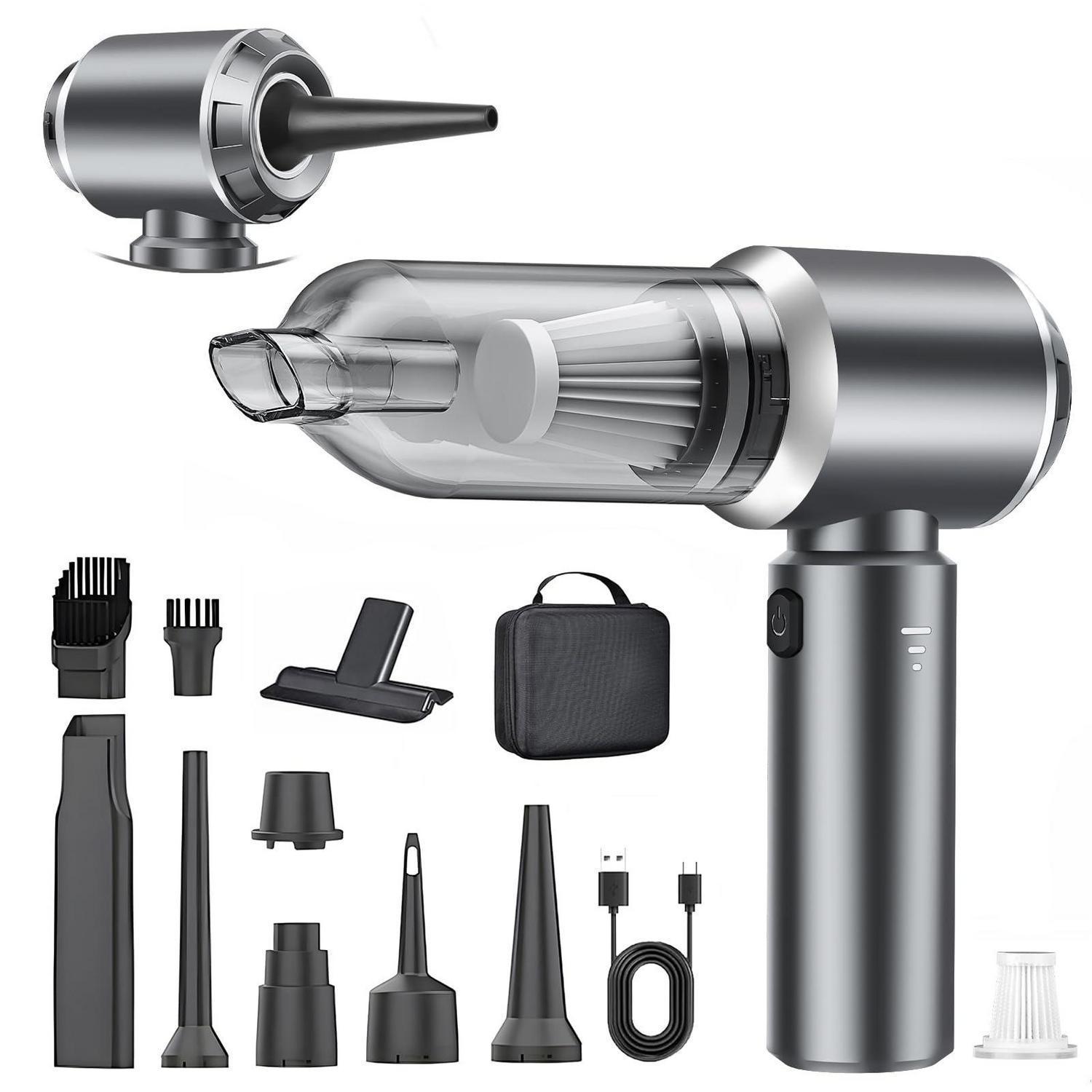 3-in-1 Akku Handstaubsauger Mit Gebläse & Druckluftfunktion, 18000pa, Grau