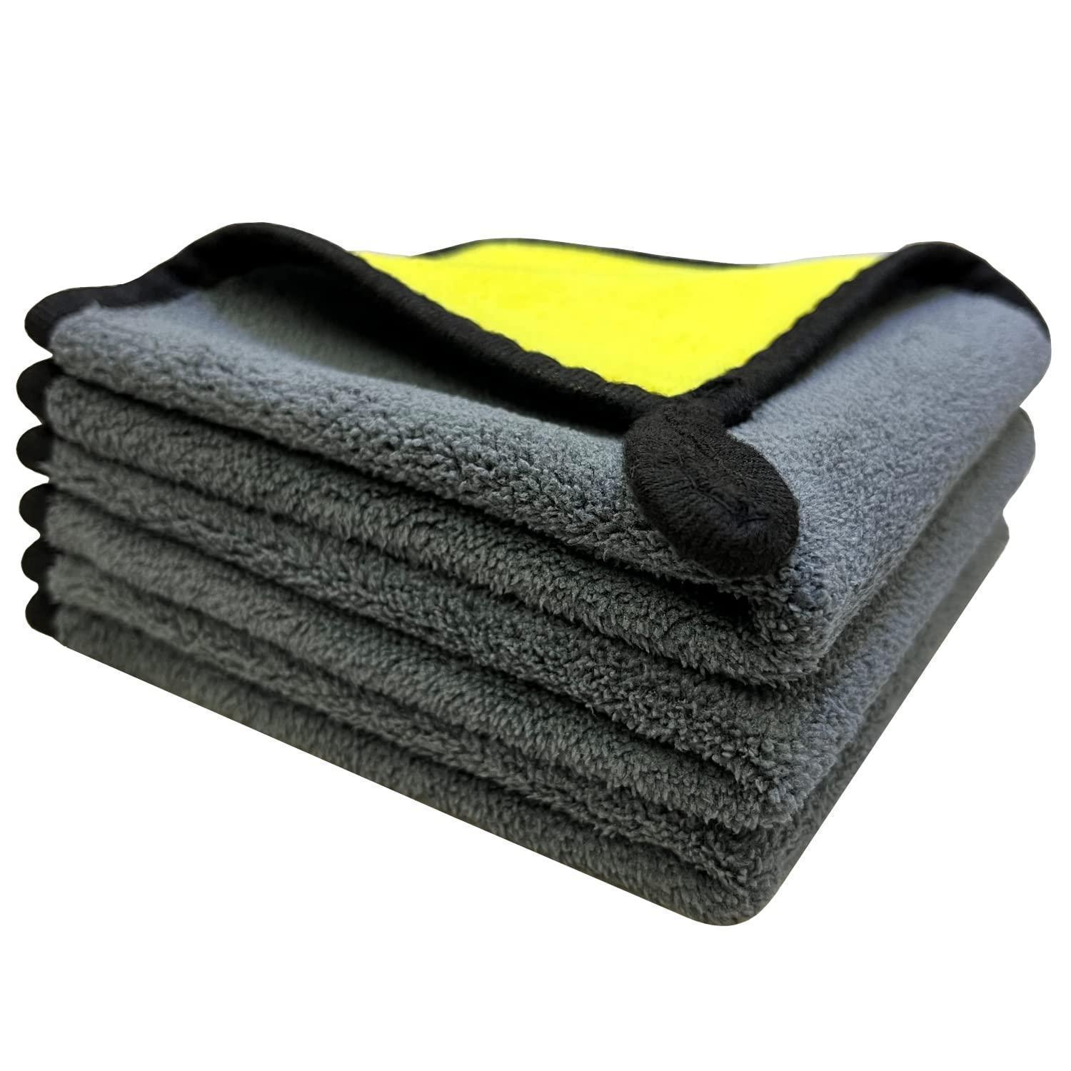 3er Set Mikrofasertücher 30x30cm, Sehr Weich, Fusselfrei, Gelb