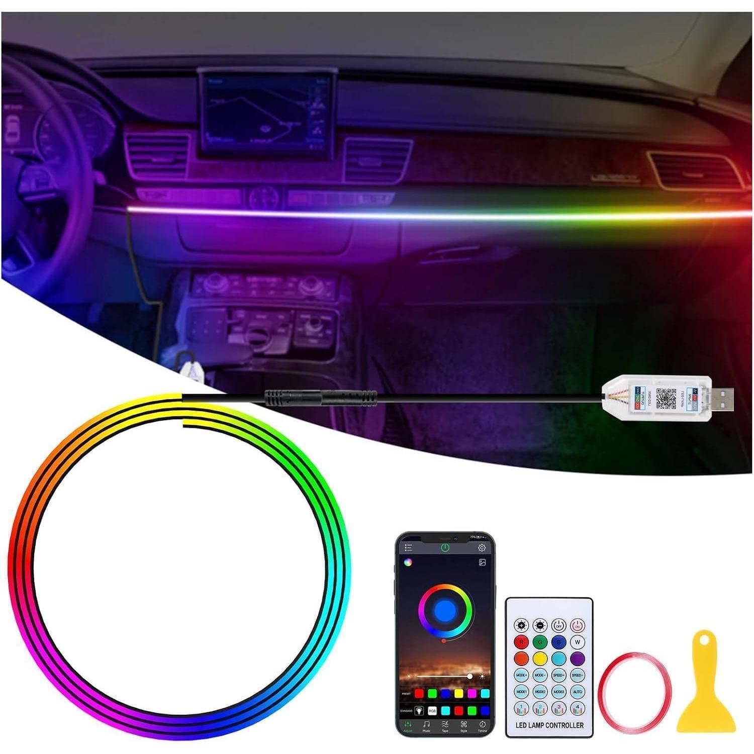 Auto Ambientebeleuchtung Led Innenbeleuchtung 16 Mio. Farben App & Fernbedienung Musiksensor