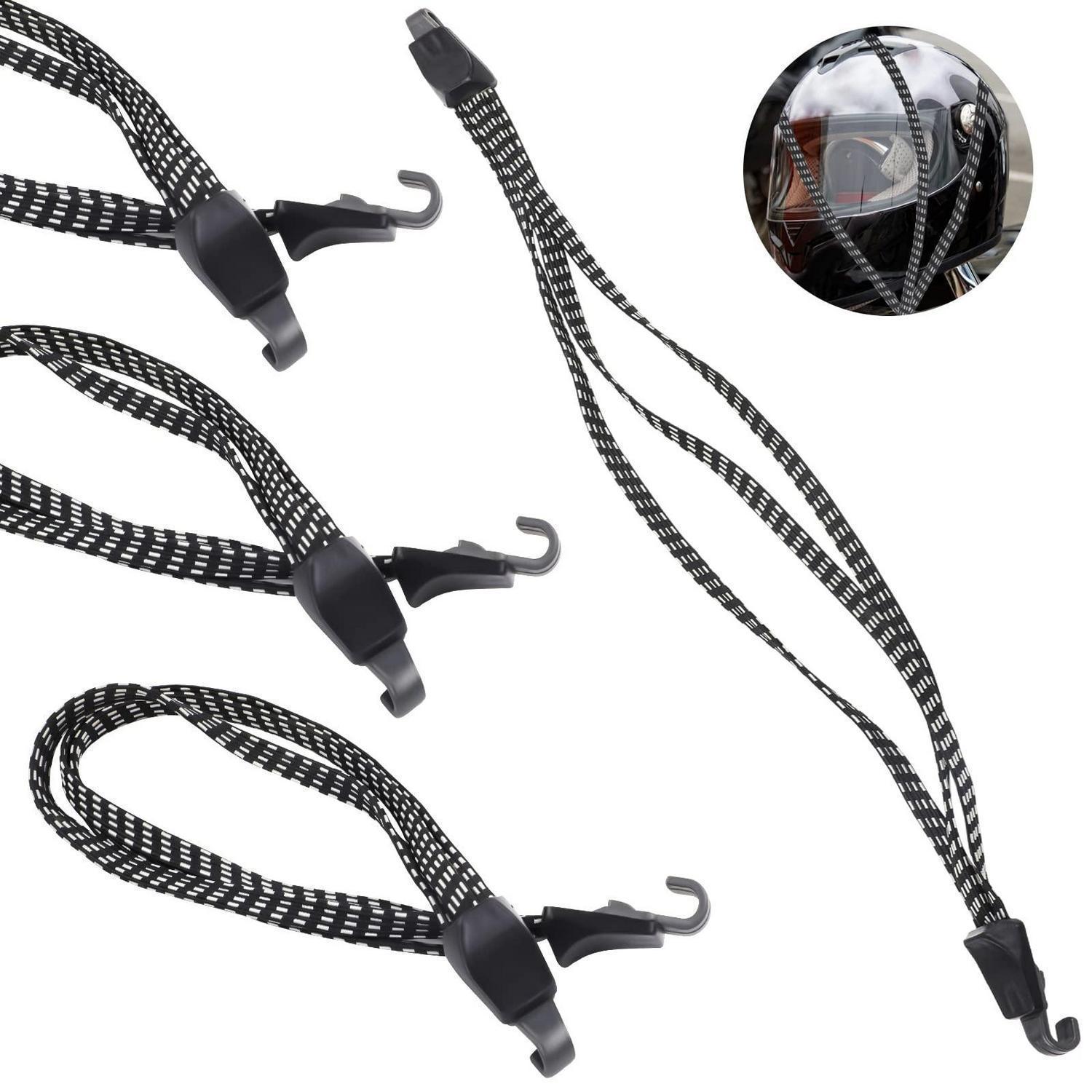 4x Gepäckspanner 70-123cm, 3-in-1 Spanngurt Mit Haken Für Fahrrad & Motorrad