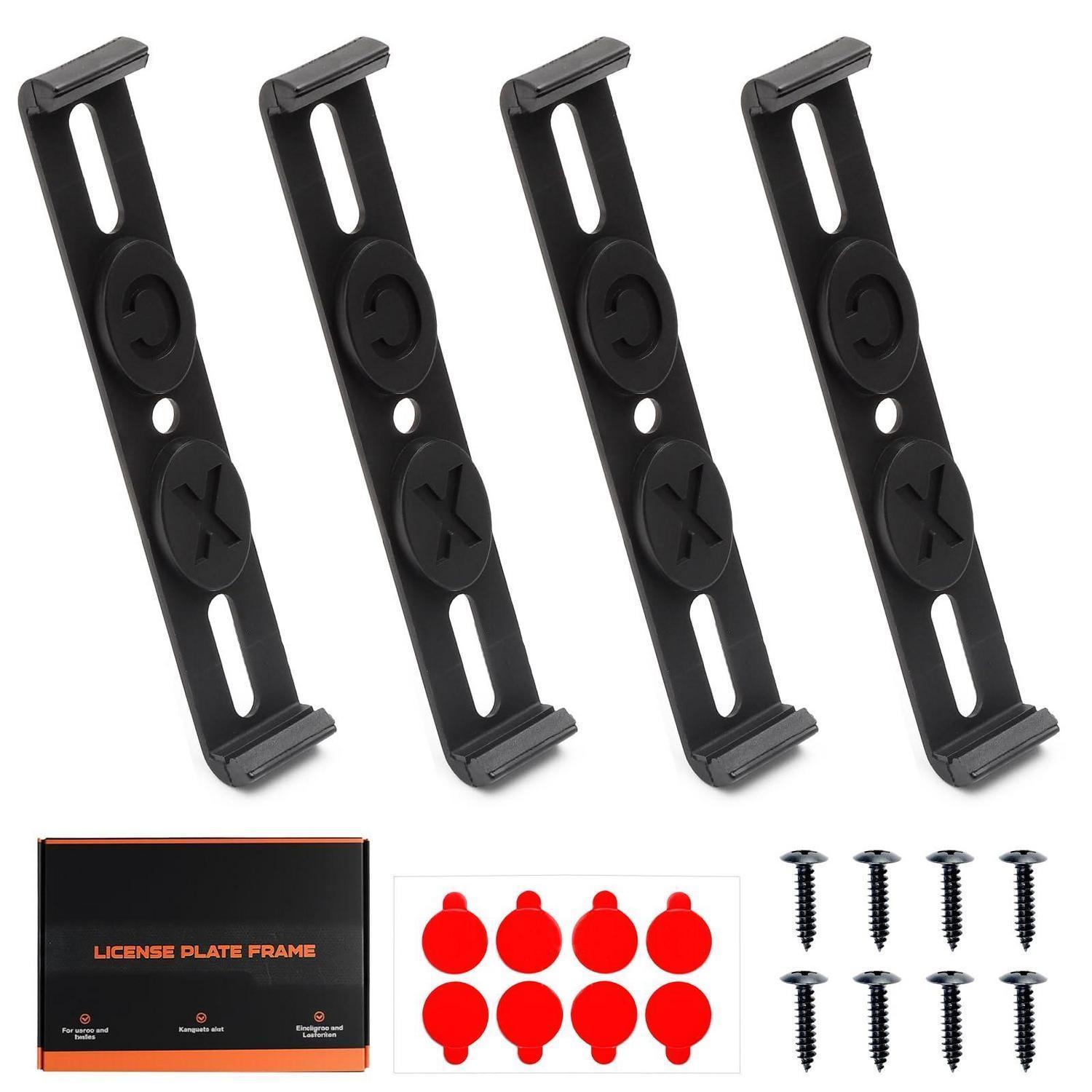 4x Kennzeichenhalter Rahmenlos Ultraflach Wetterfest Für 110mm Kennzeichen