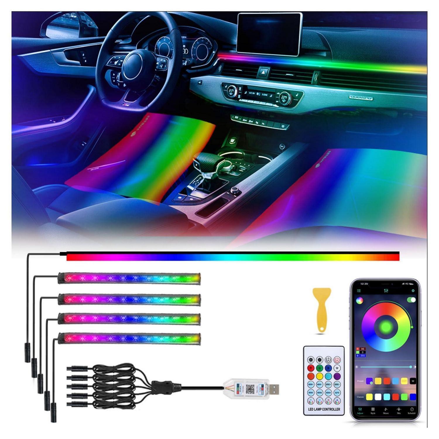 Auto Ambientebeleuchtung Led Streifen 5in1 Rgb Innenraumbeleuchtung App Usb Fernbedienung