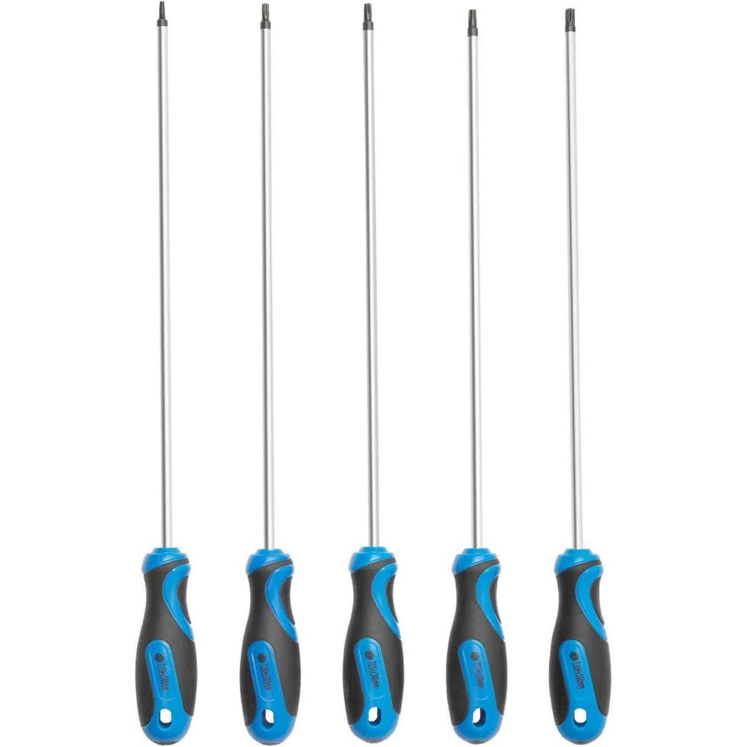 5-teiliges Torx-schraubendreher-set Extra Lang, S2-stahl, 300mm Klinge, T15-t30