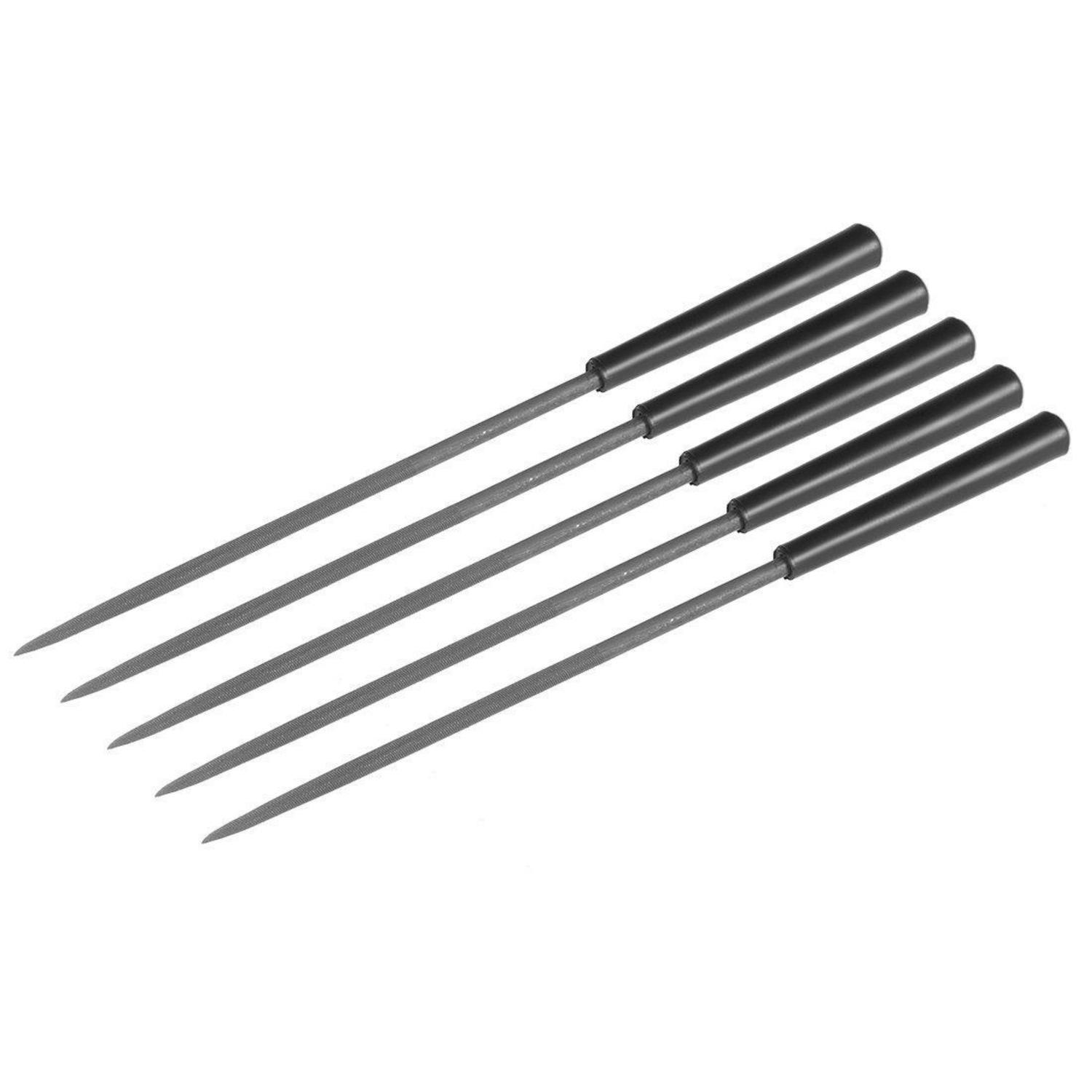 5er Set Rundfeilen 140mm Mit Kunststoffgriff, Zweiter Schnitt Für Metall & Holz