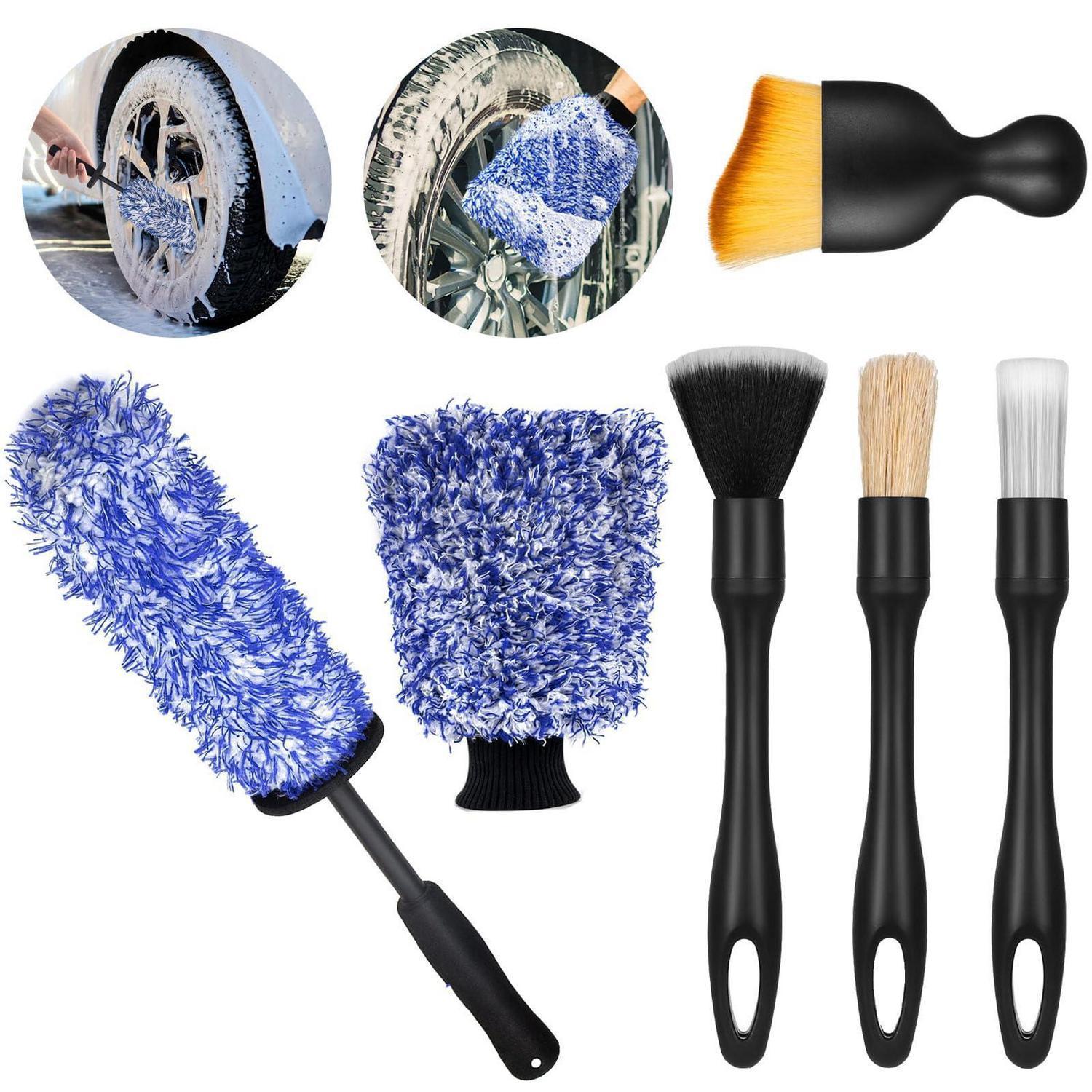 Auto Reinigungsset: Felgenbürste, Waschhandschuh & Detailpinsel