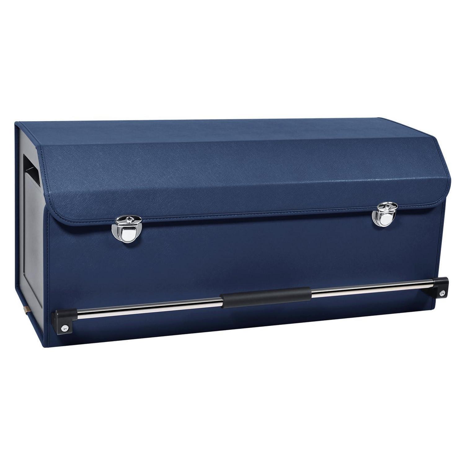 Kofferraumtasche Leder 60l Mit Deckel, Push-pull-griff, Blau