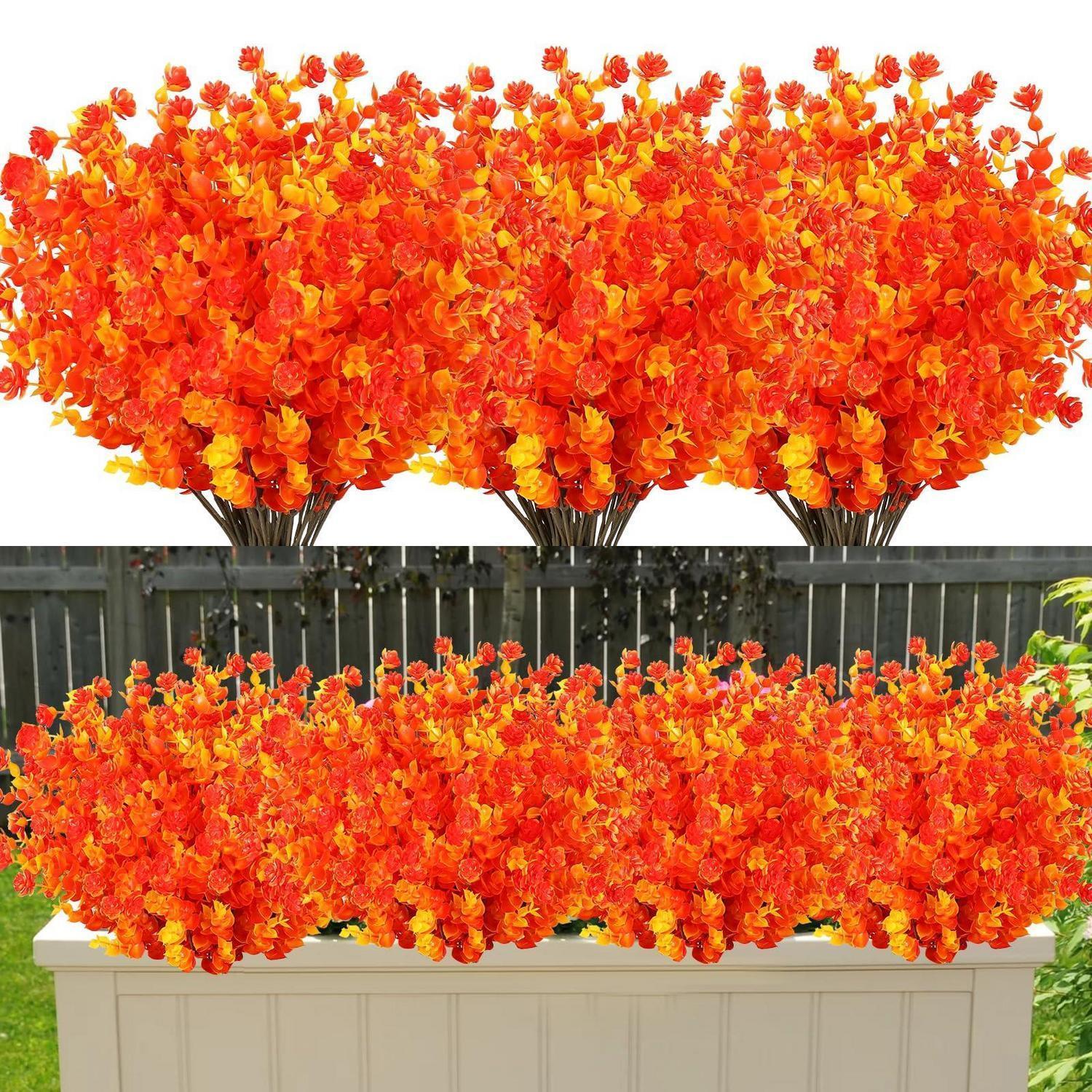 8 Bündel Kunstblumen Herbst Deko Uv-beständig Für Innen & Außen