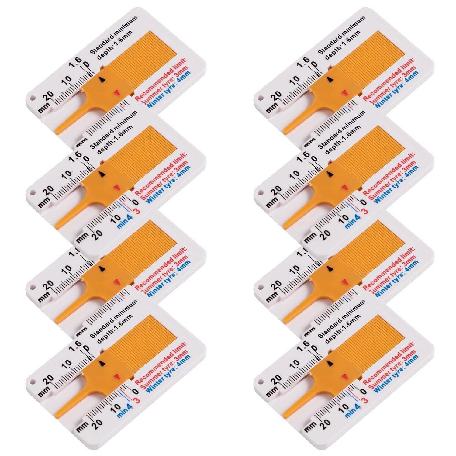 8er Set Reifenprofiltiefenmesser 0-20 Mm Für Auto, Motorrad, Fahrrad