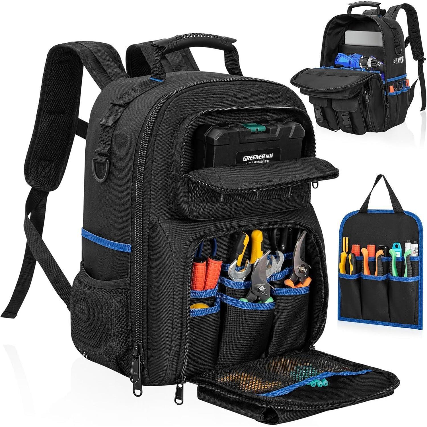 Werkzeugrucksack Mit Organizer, Gepolsterten Schultern, Wasserdicht, Für Handwerker