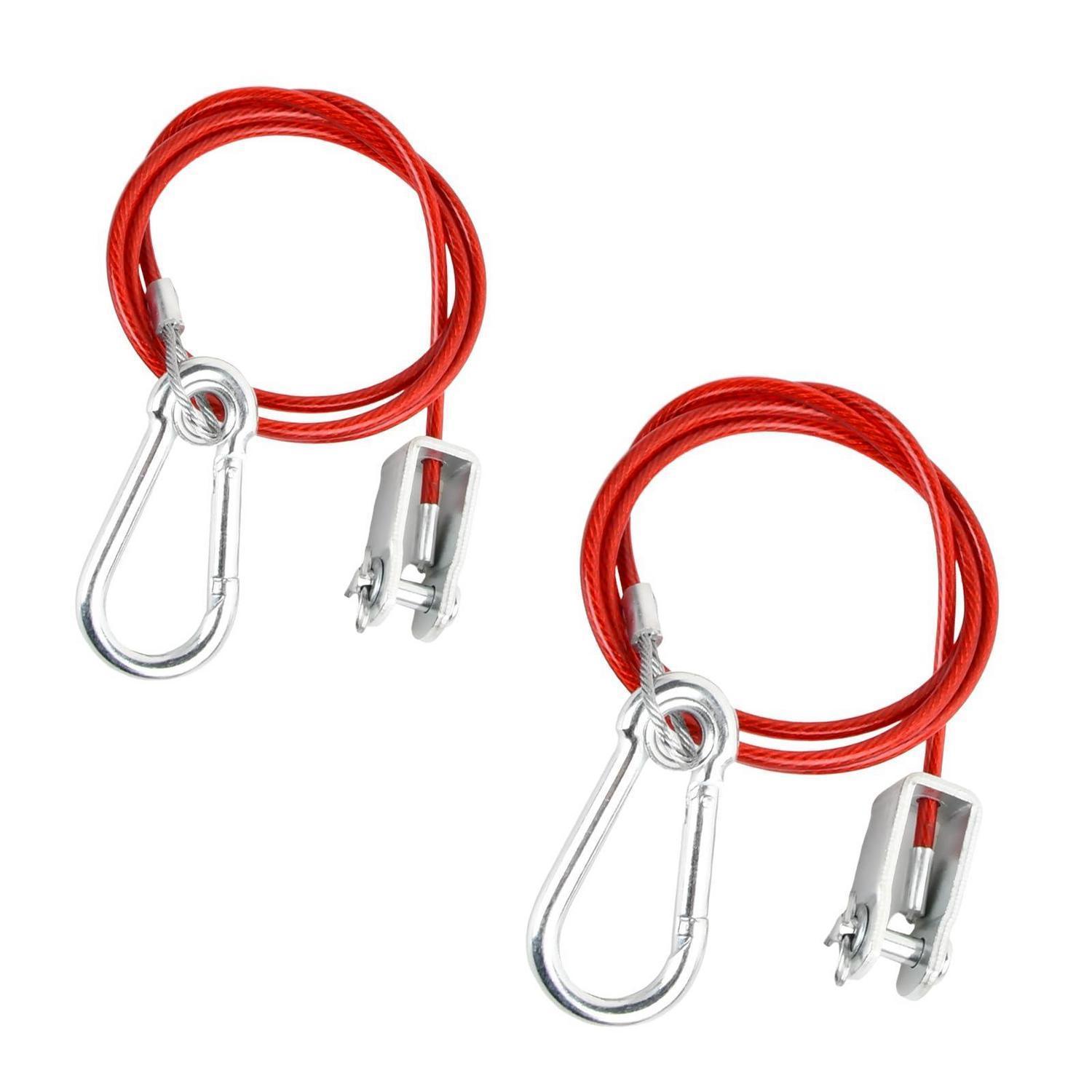 Anhänger Abreißseil 2 Stück 1m Rot Mit Karabiner & U-clip, 150kg Bruchlast