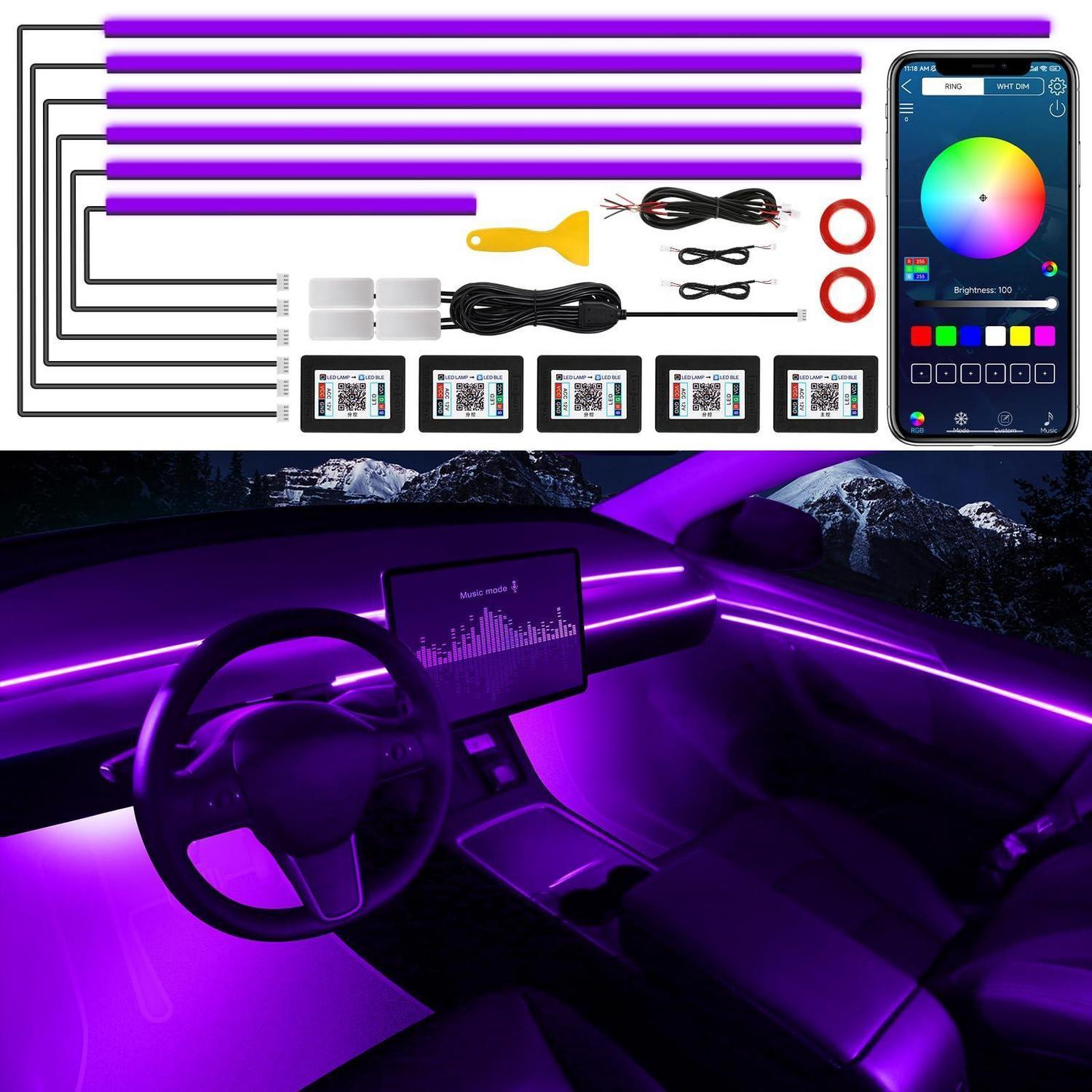 Auto Led Ambient Licht Mit App-steuerung Und Musik-sync