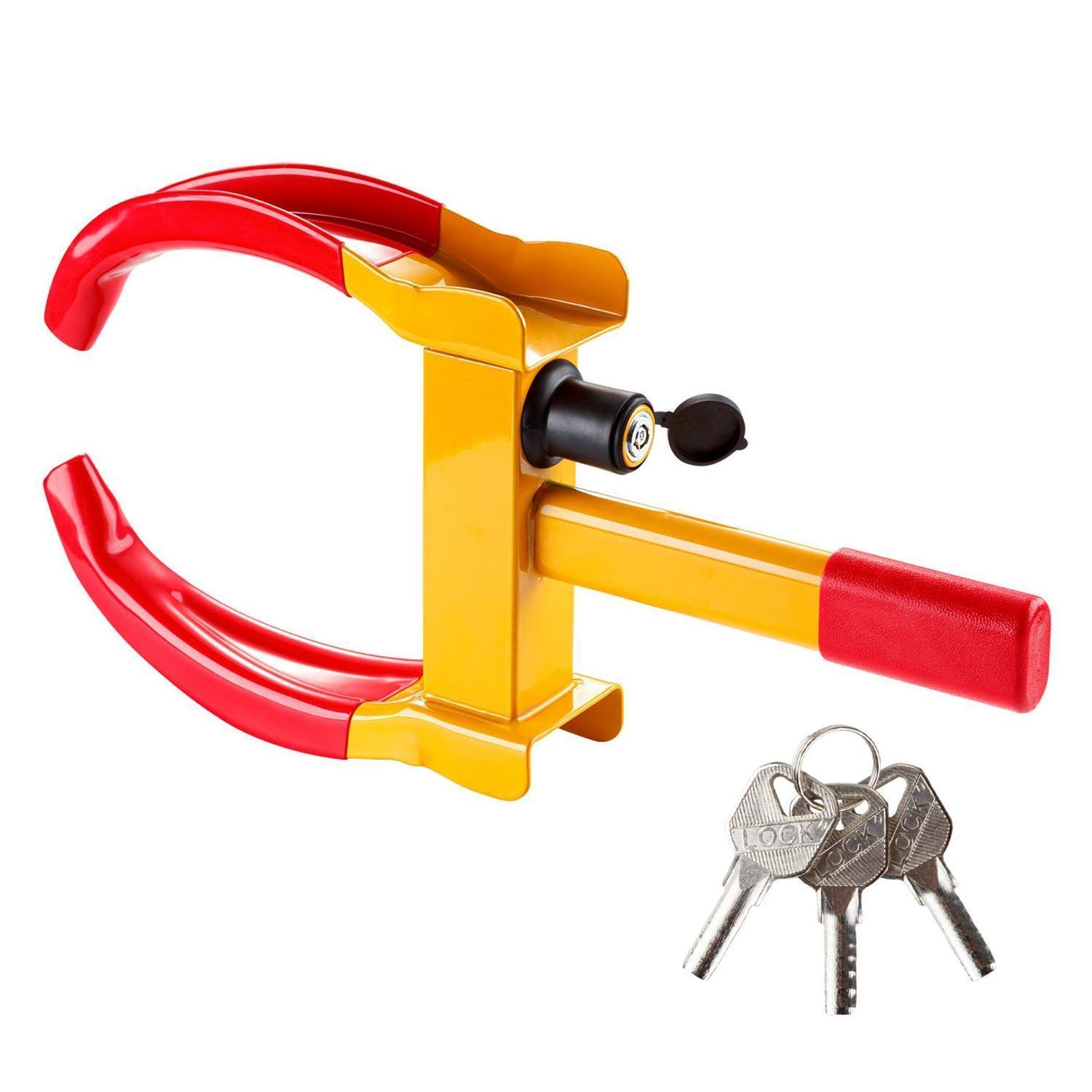 Verstellbare Radkralle Diebstahlschutz Für 17,8-27,9 Cm Reifen, Gelb-rot, Stahl