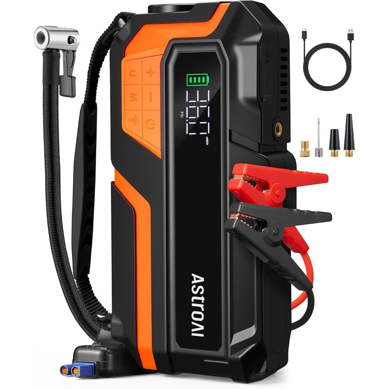 Starthilfe Powerbank Mit Kompressor 150psi Für 10l Benzin/8l Diesel, 12v Autos