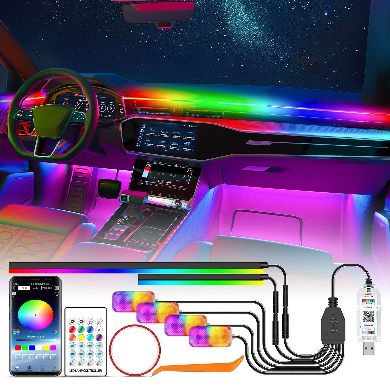 Auto Innenbeleuchtung Led Rgbic Mit 4 Fußraumleuchten, App & Fernbedienung