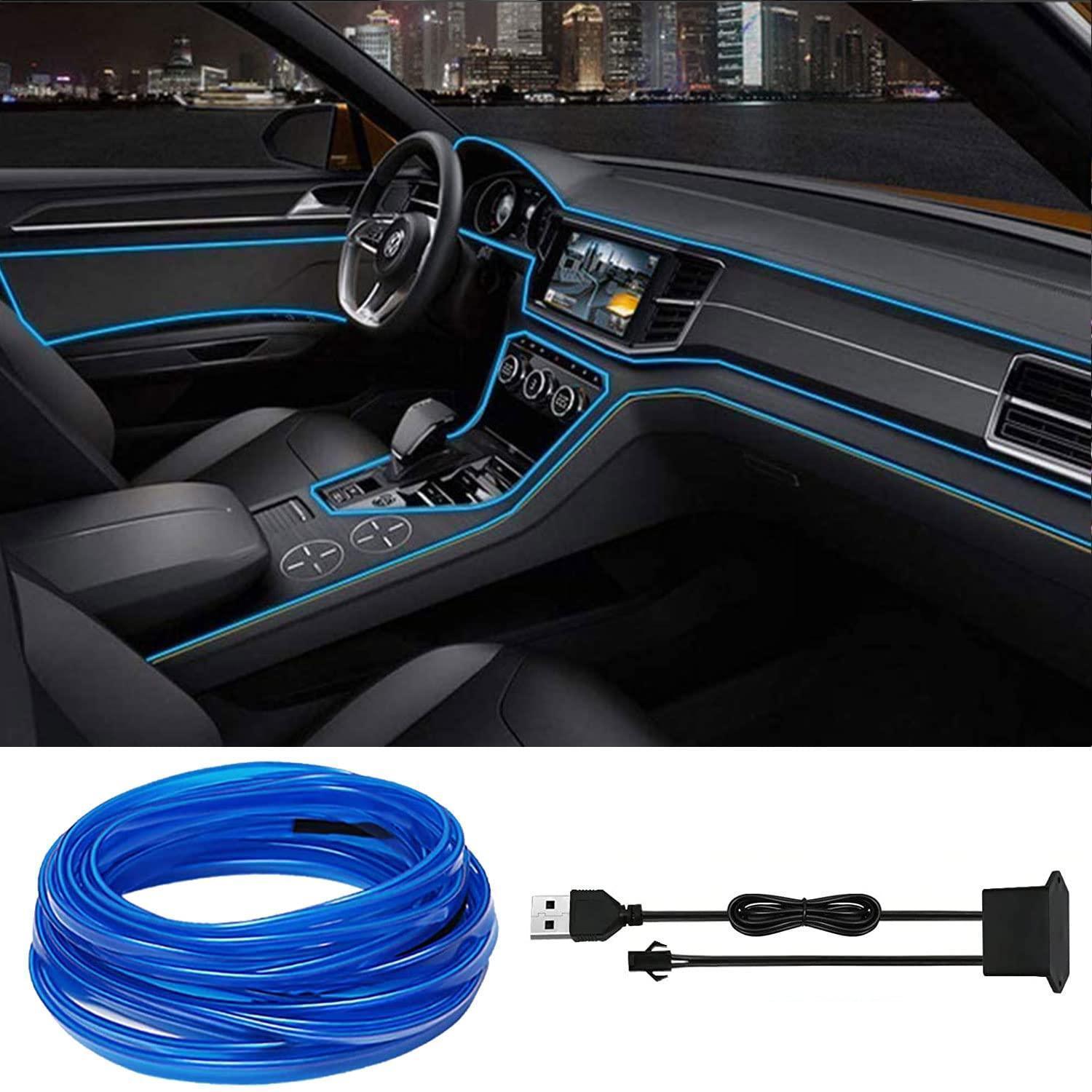 Auto Led Innenbeleuchtung 5m Blau Usb Ambientebeleuchtung Streifen Wasserdicht