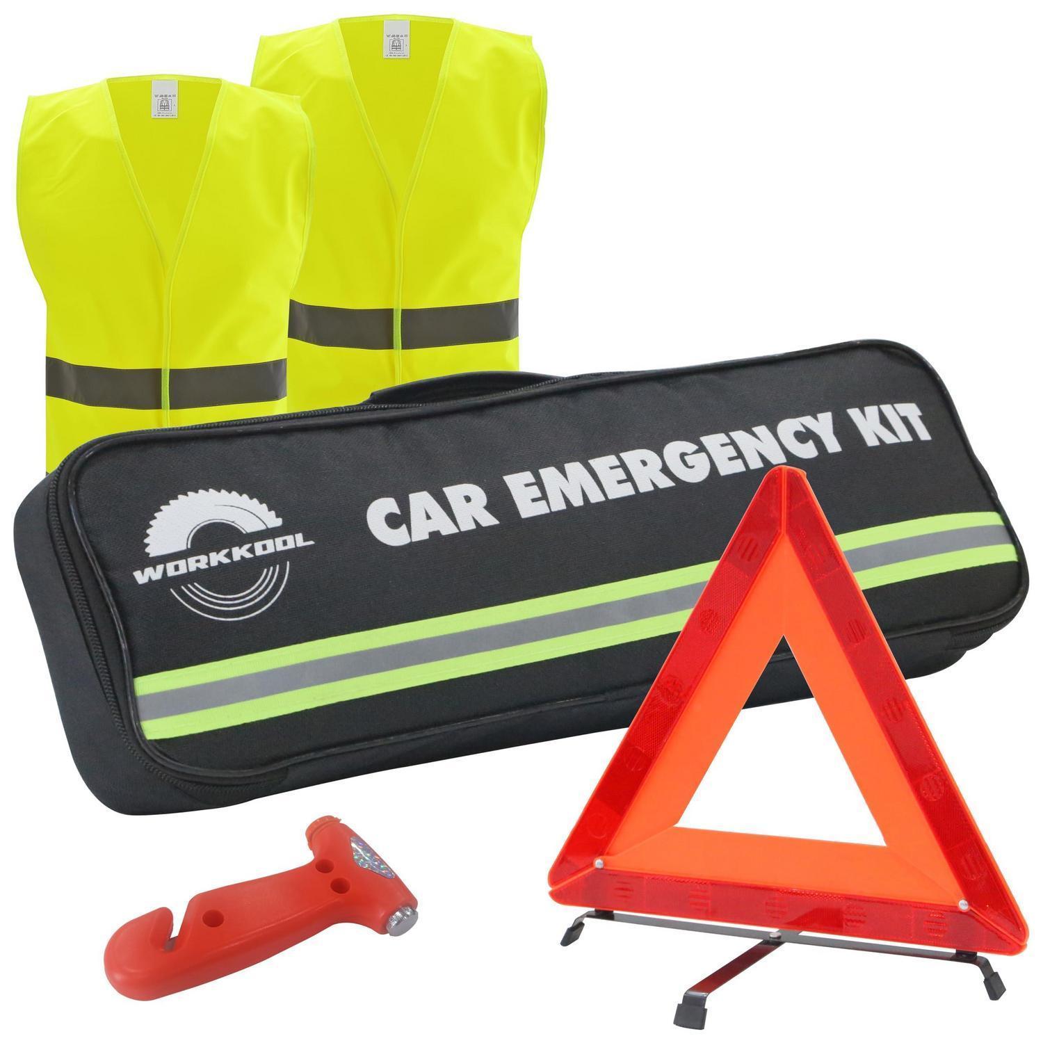 Auto Notfall Set Mit Warndreieck, Warnweste & Hammer 4-in-1