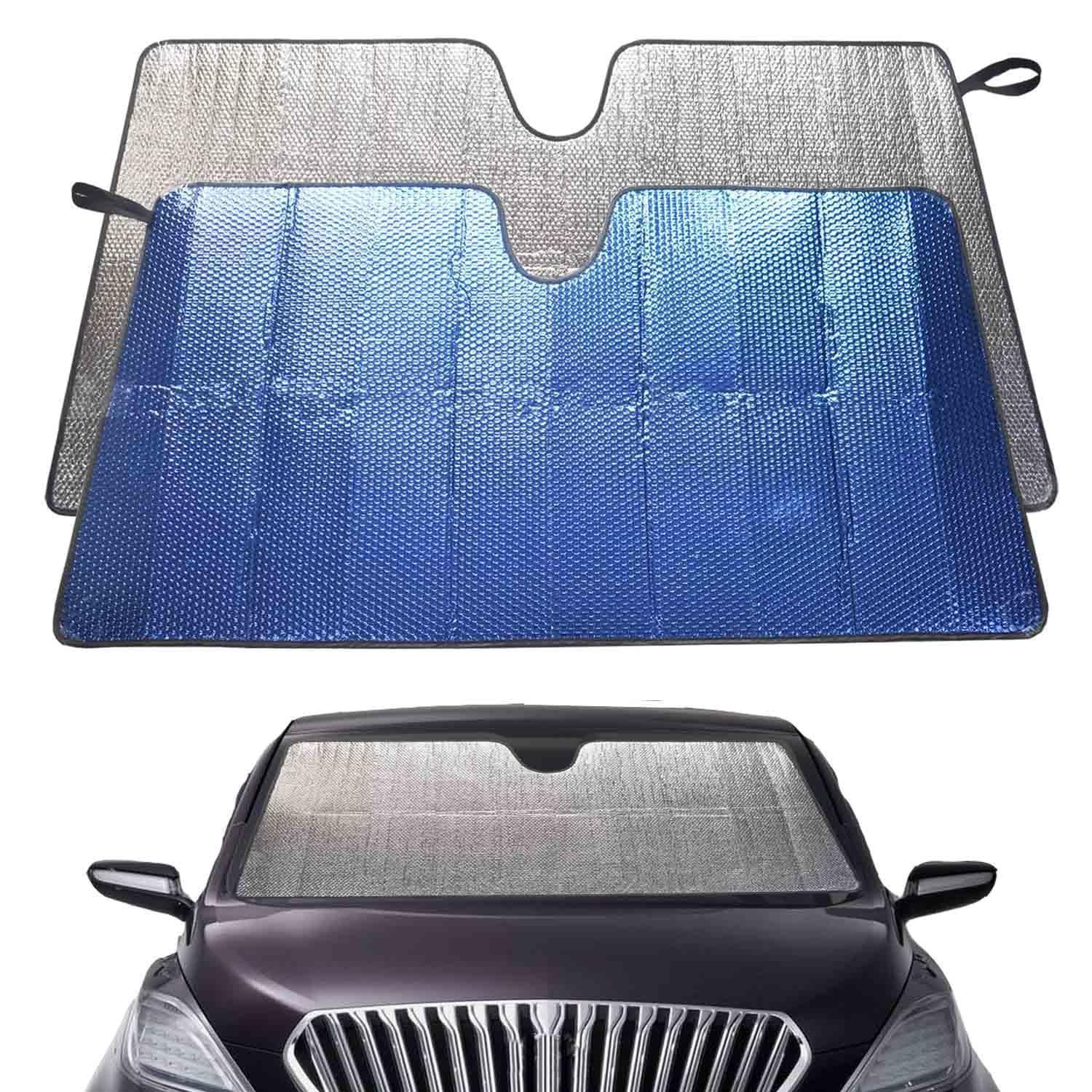 Auto Sonnenschutz Frontscheibe 140x70cm Faltbar Uv-schutz Blau