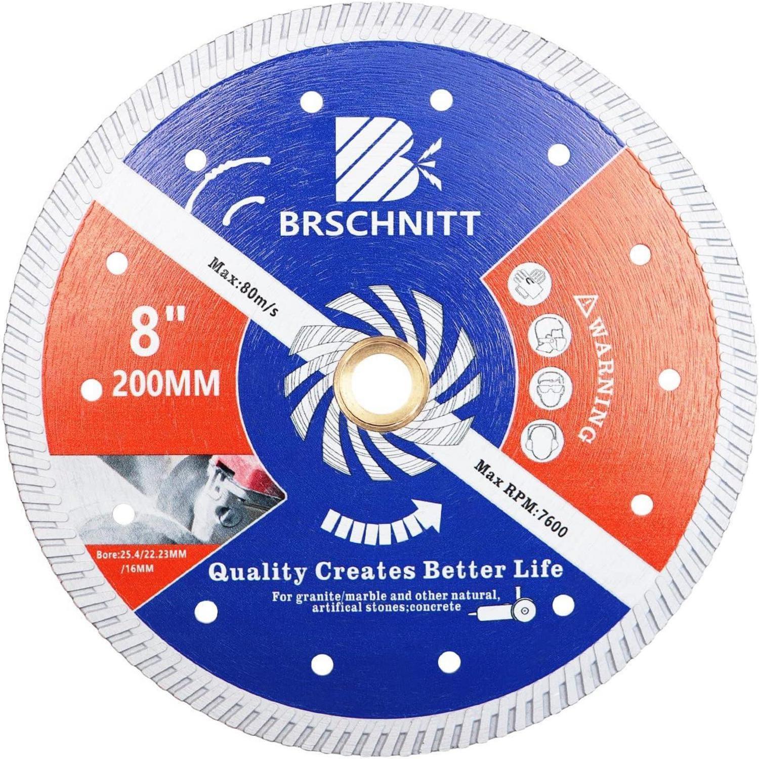 Diamant Trennscheibe 200mm Turbo Für Beton, Granit, Marmor, Stahlbeton