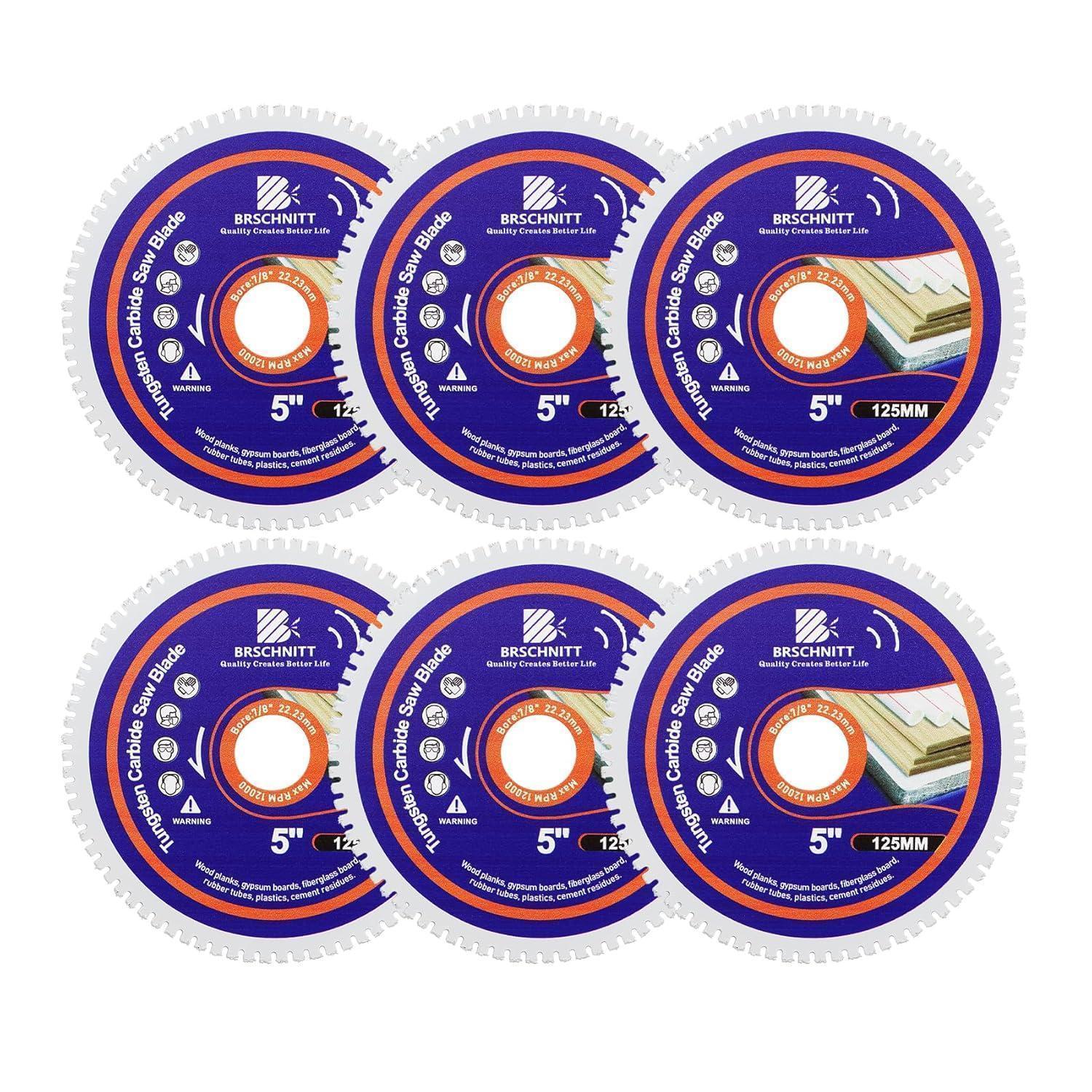 Hartmetall-sägeblatt 125mm Für Holz, Kunststoff, Laminat (6 Stück)