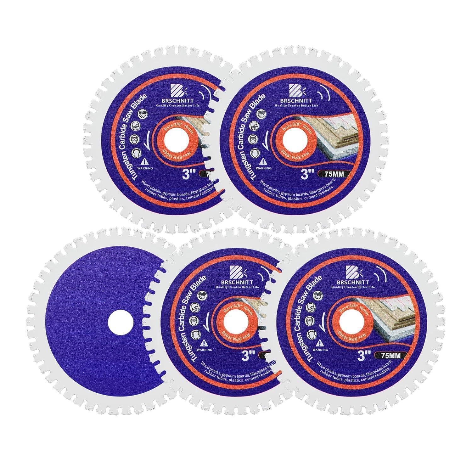 Hartmetall-sägeblatt 75mm Für Holz, Kunststoff, Gipsplatten (5 Stück)